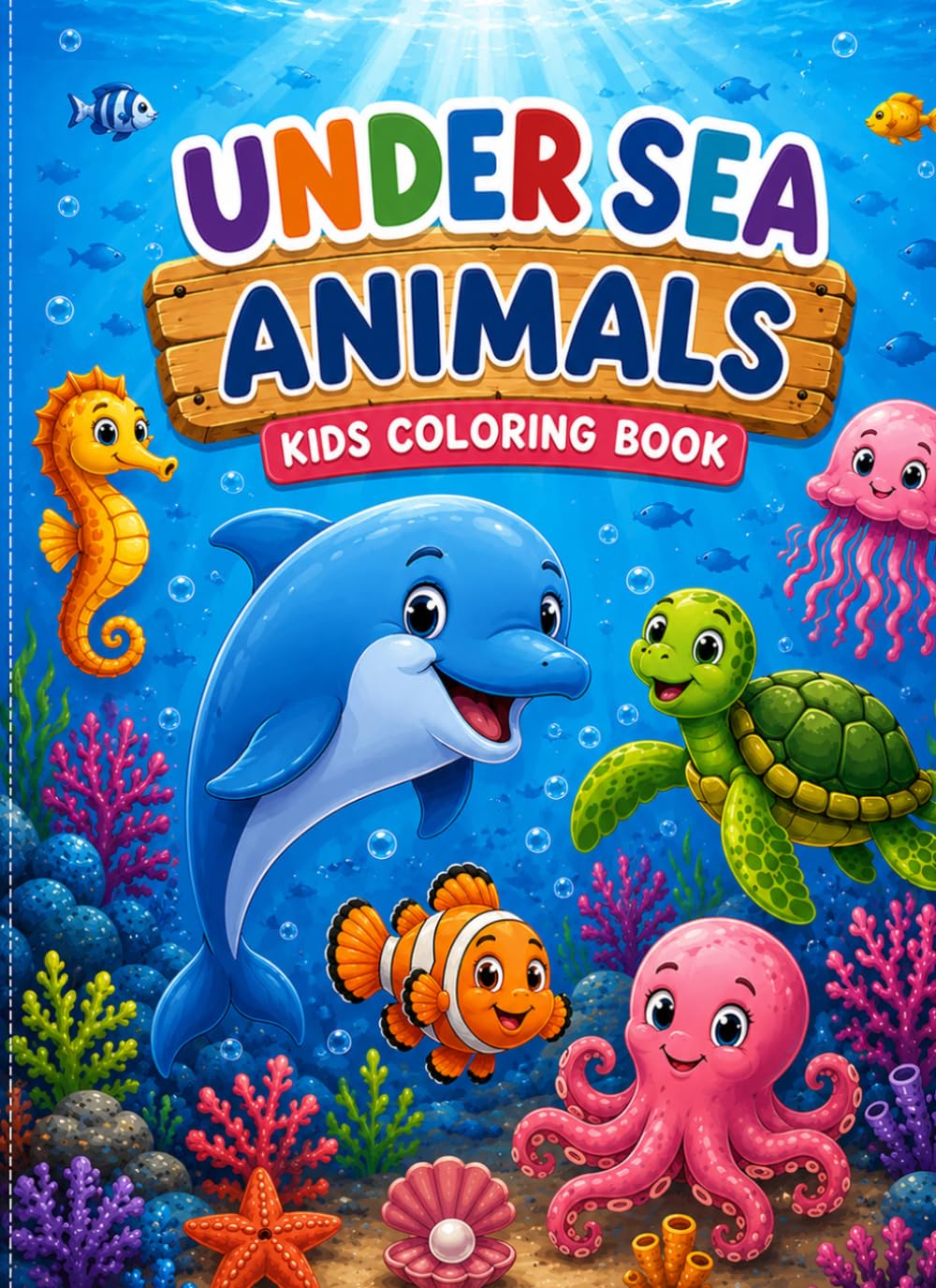 Under Sea Animals: A Fun and Educational coloring Book for Kids