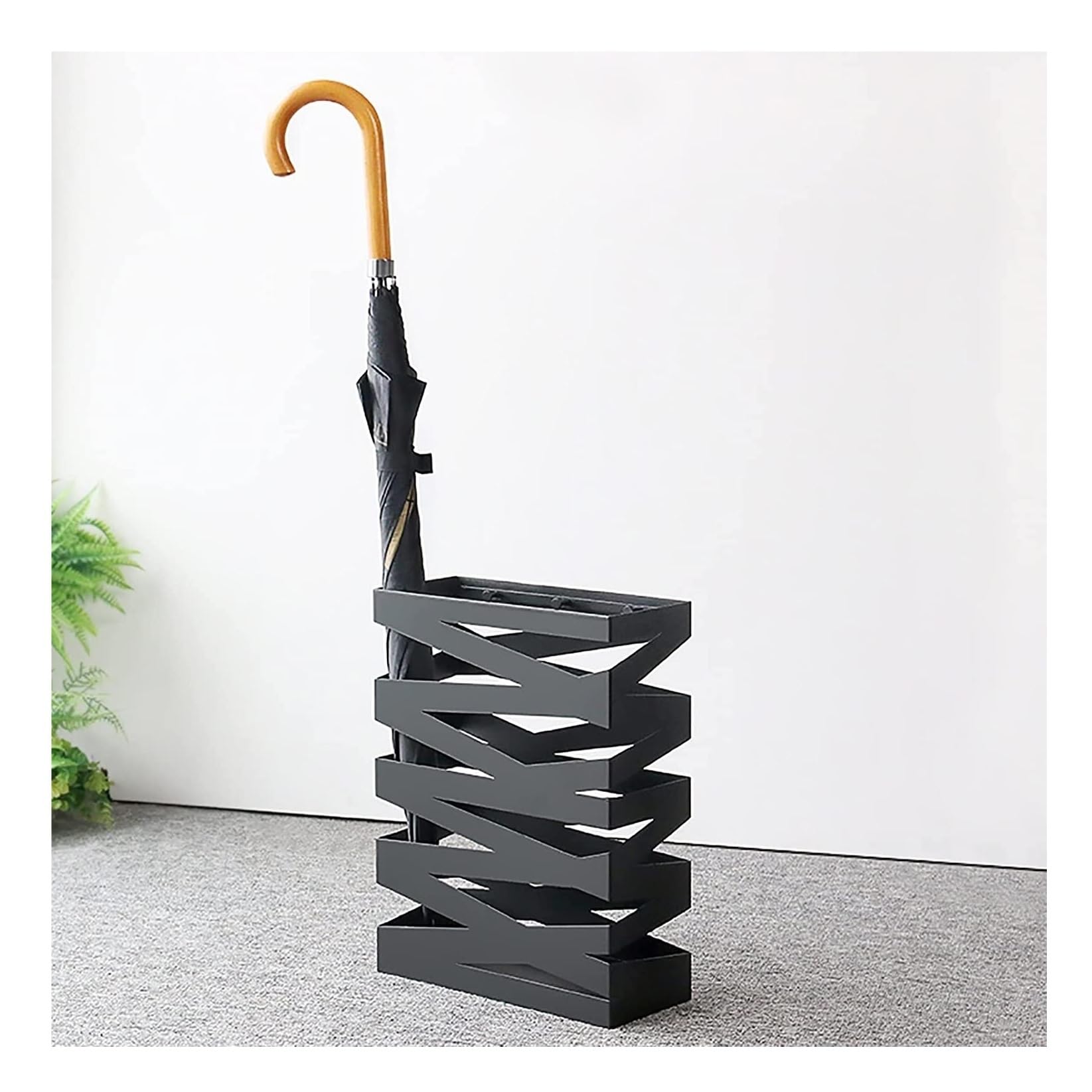 Portaombrelli In Metallo Autoportante - Nero Per Ingresso, Ufficio O Casa - Foto 12