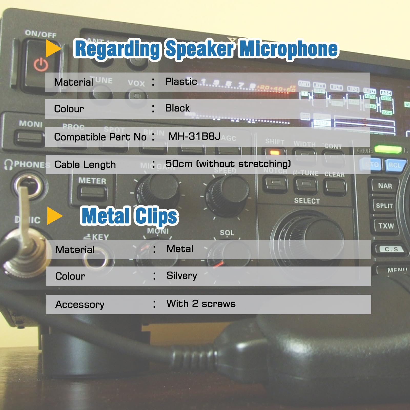 MH-31B8 Replacement Handheld Speaker Mic-Heavy-Duty 8-Pin Microphone Compatible for Yaesu FT-847 FT-2000 FTDX1200 FTDX3000 FTDX5000 Series Radios, Clear Sound & Durable Coiled Cord Radios — view 6