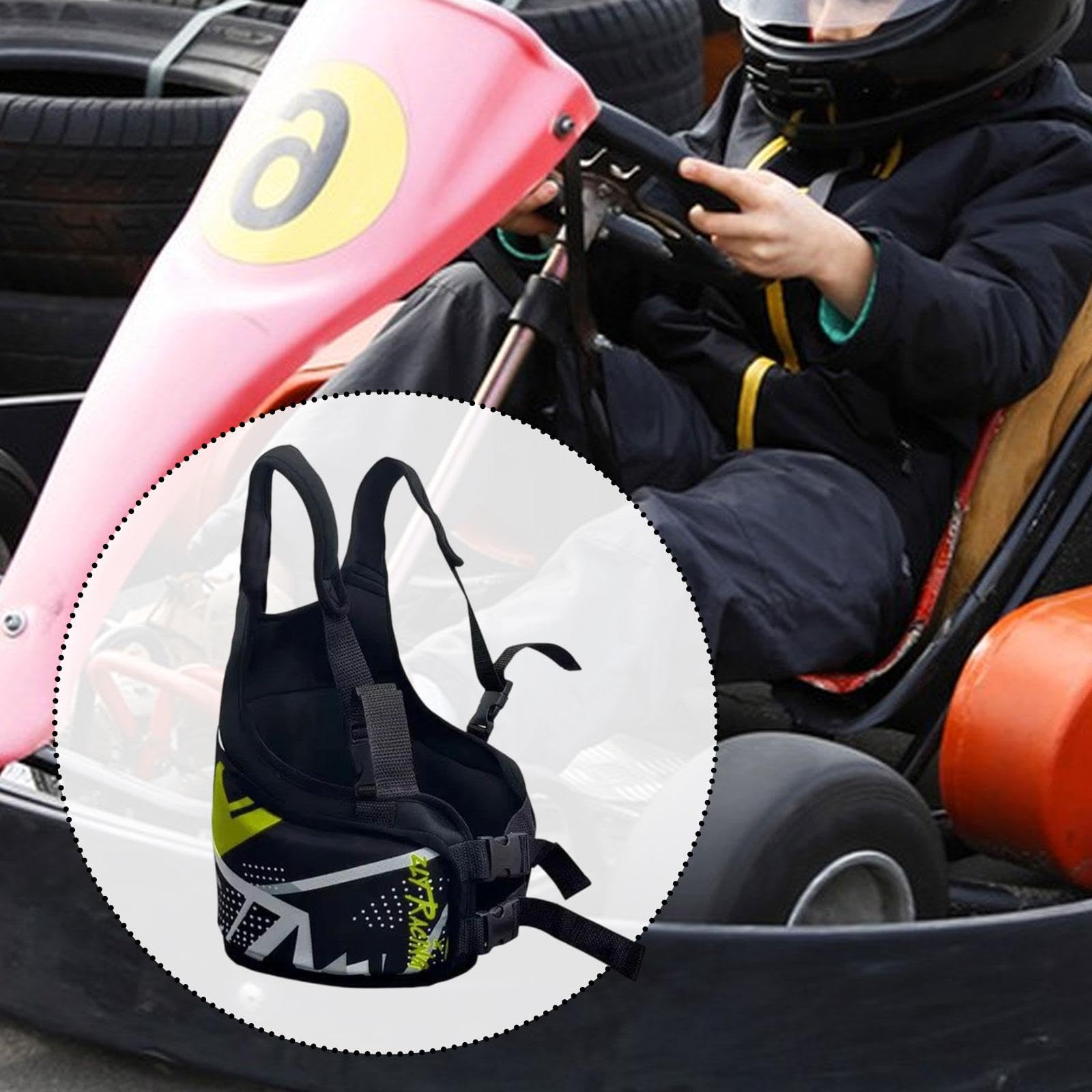 Karting Protezione Costole Bambini Gilet Protettivo Regolabile Ammortizzante Leggero Poliestere Comfort Traspirante Adatto per Corsa Go Kart