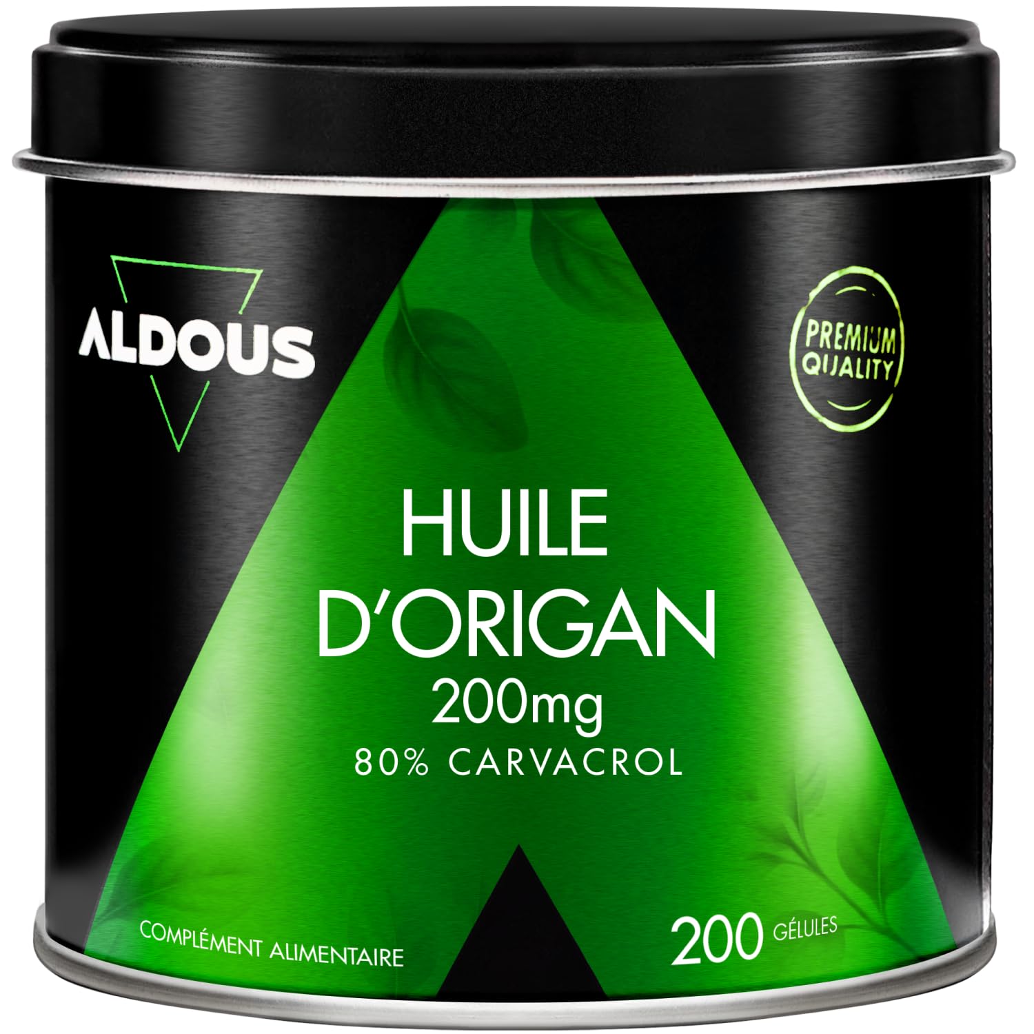 Huile d'origan en gélules avec 160 mg de carvacrol - 200 gélules - 1 par jour - Renforcement naturel du système immunitaire - Bien-être digestif et antioxydant - 80% de carvacrol - Sans additifs
