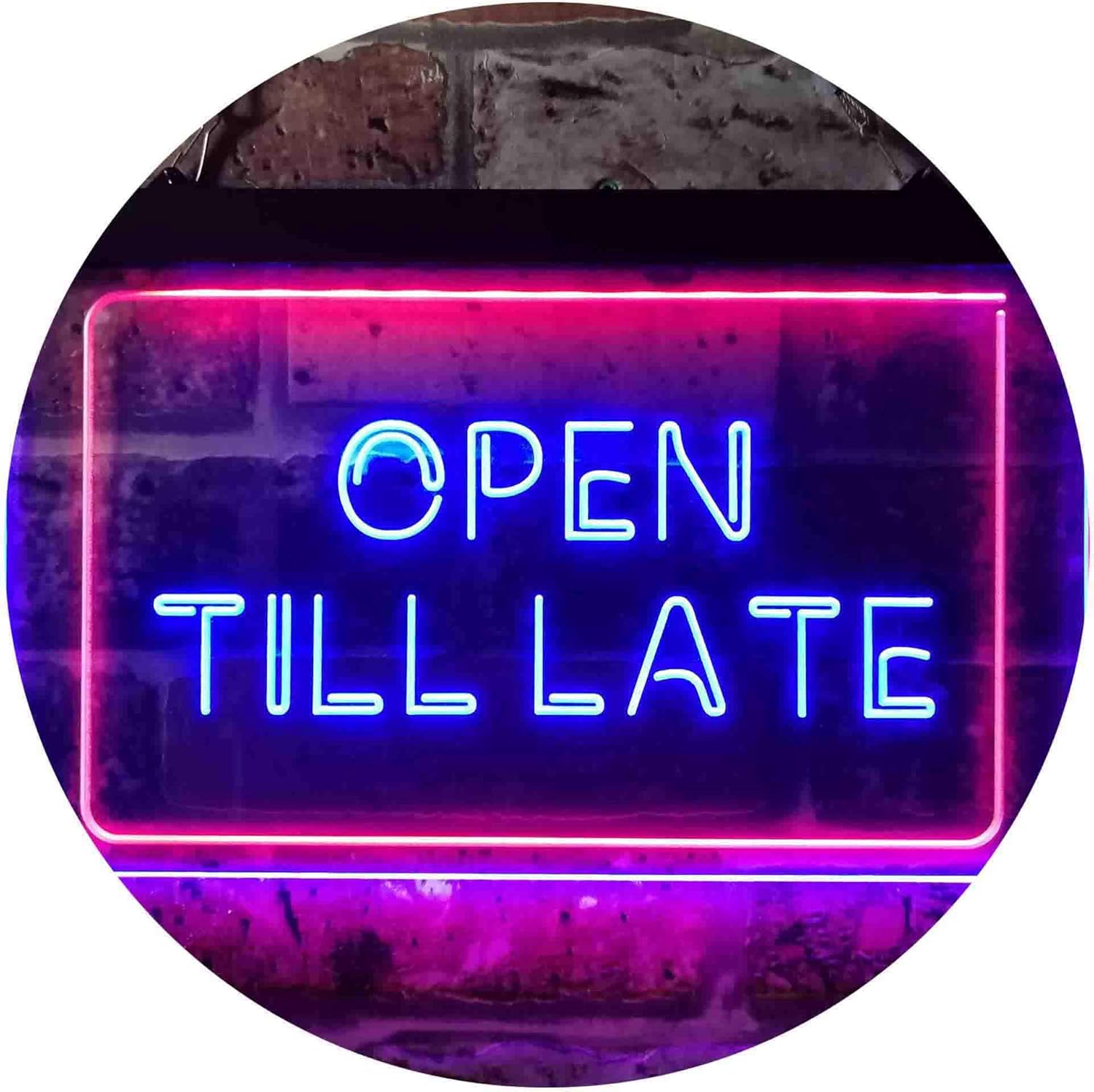 ADVPRO Open Till Late Night Eat Restaurant Open Dual Color LED Neon Sign Red & Blue 16 x 12 Inches st6s43-i3623-rb