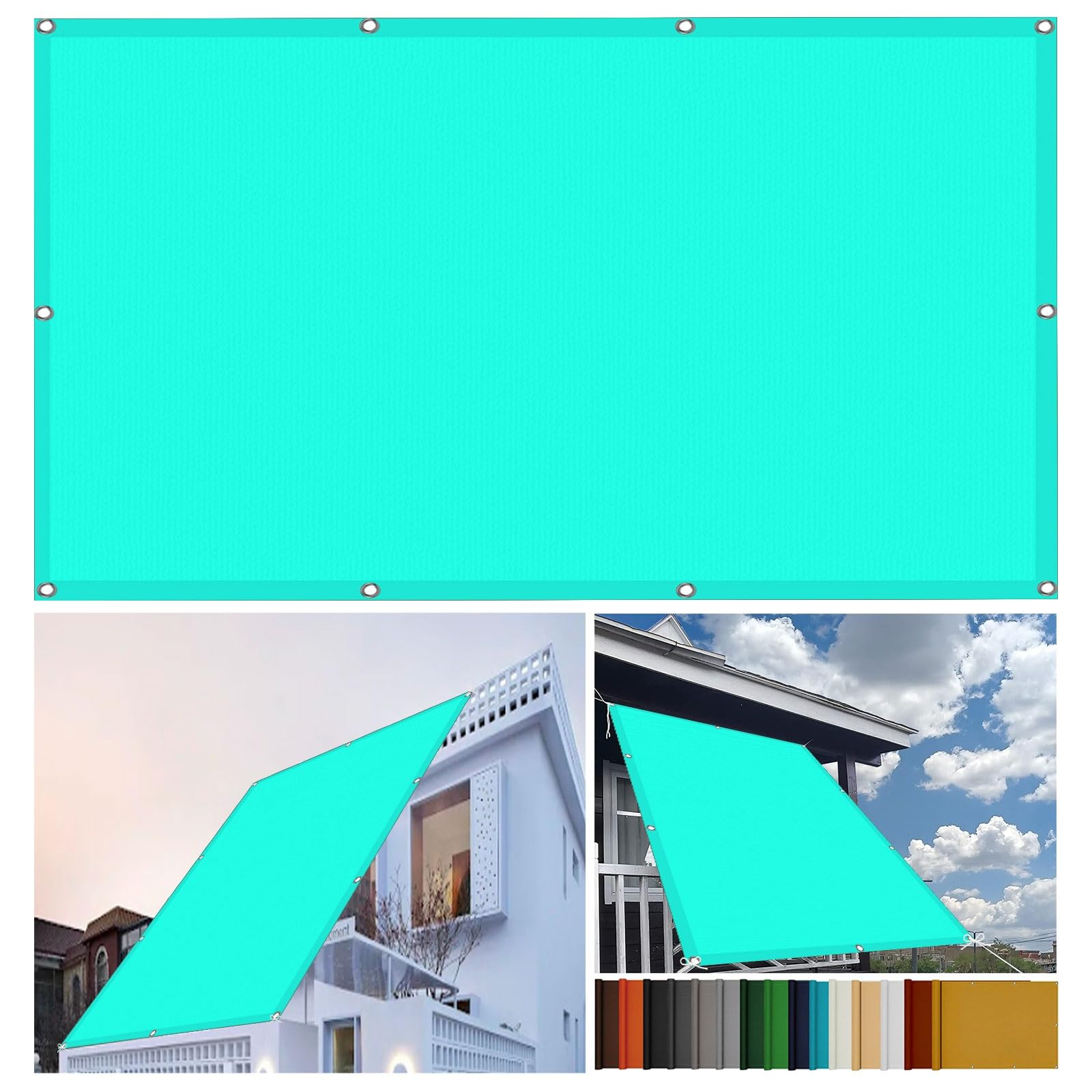 Voile ombrage rectangulaire étanche en toile PES durable avec œillets solides