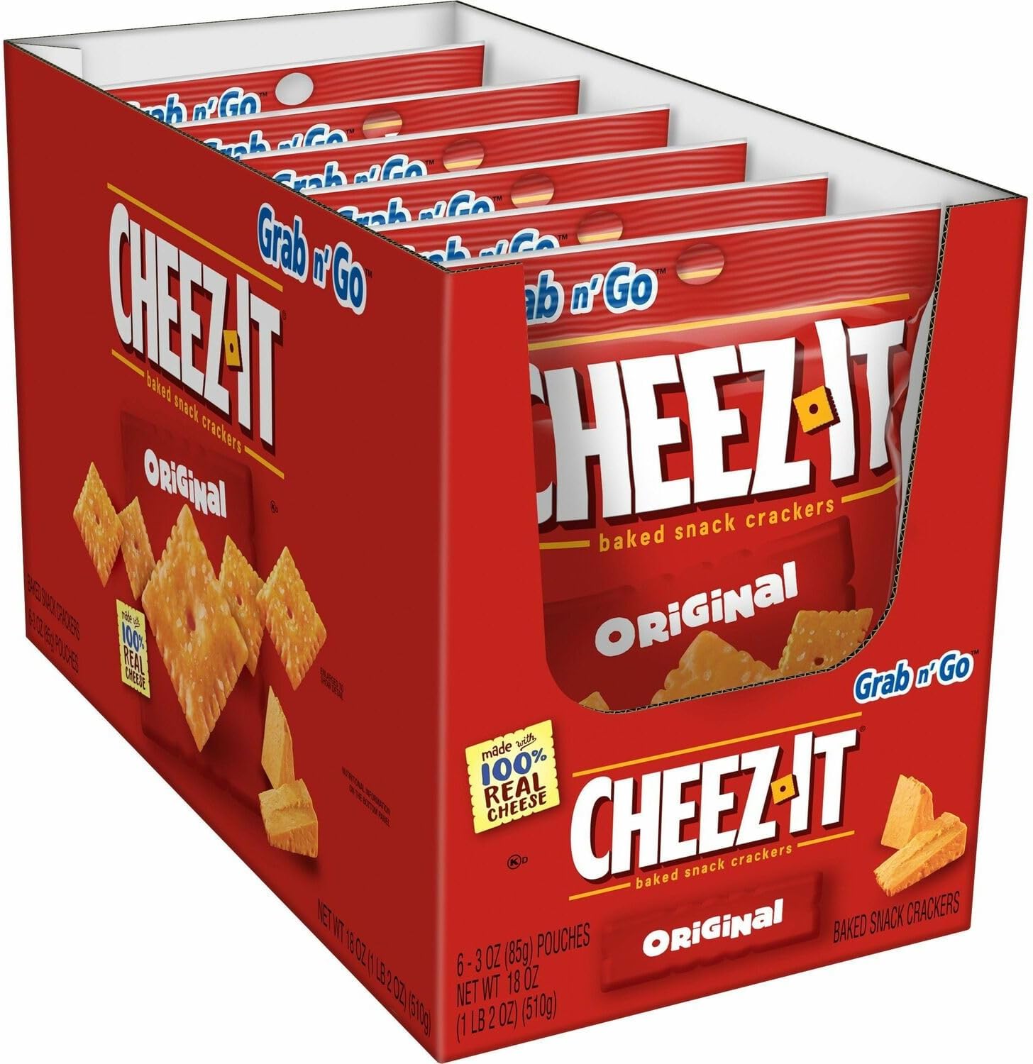 Keebler Kellogg NA Co. 19133 Cheez-It Snack Crackers, 3 oz., 6/BX, Original