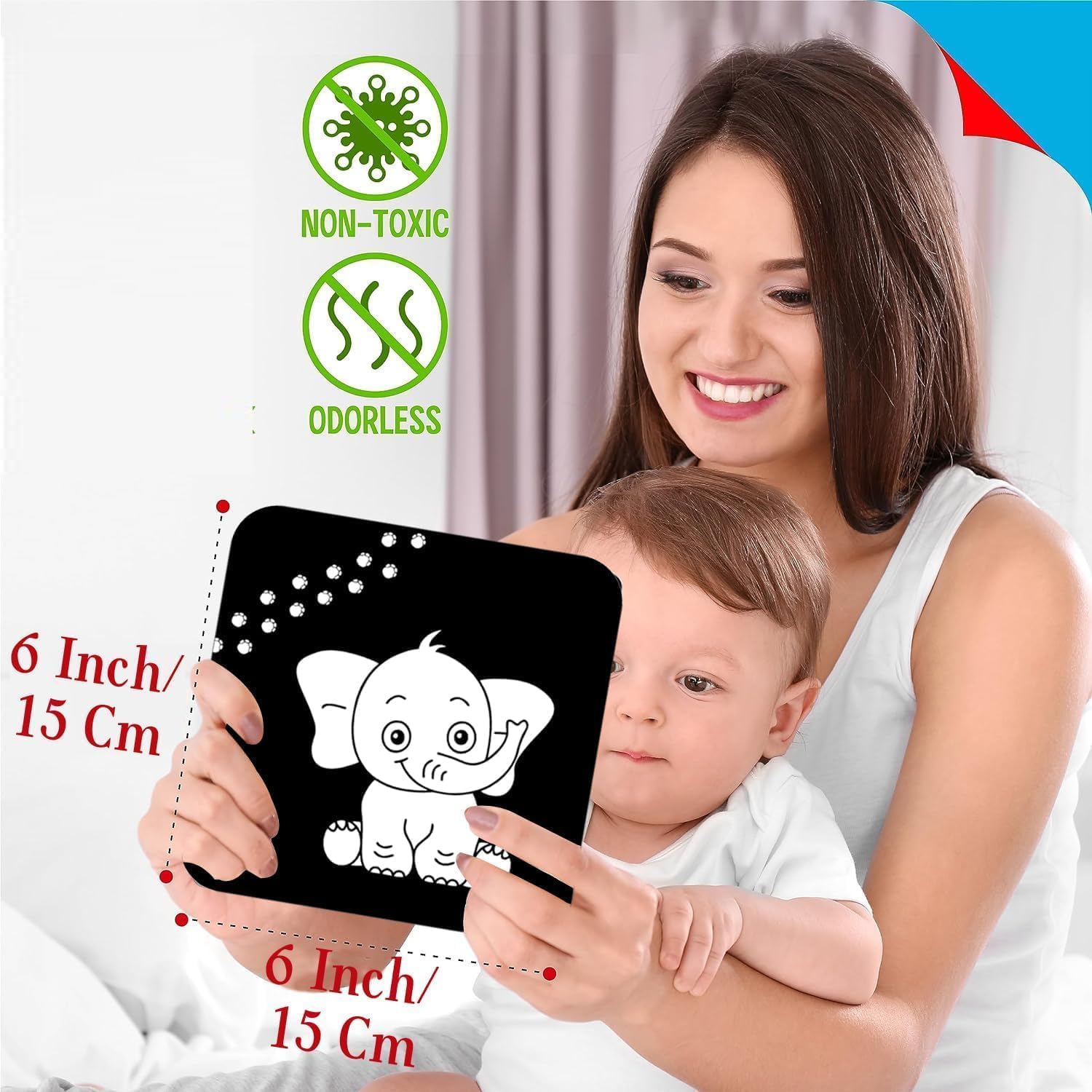 Gurukanth® Premium High Contrast Flash Cards for New Born Children -Educational Black & White 36 Objects | Visual Stimulation and Sensory Development for Infants | Montessori Sensory Card - Image 4 thumbnail