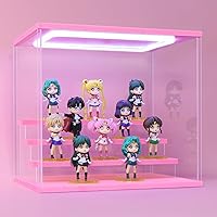 Vista 18 de Vitrina de acrílico transparente para exhibición de figuras Pop Mart, vitrina de almacenamiento Funko Pop con iluminación, a prueba de polvo