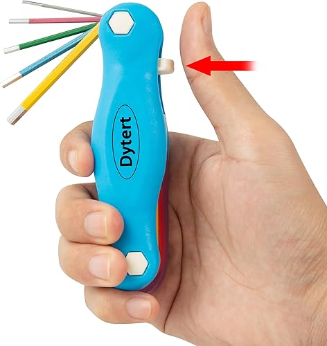 Miniatura 5 de Dytert Juego de llaves hexagonales plegables Allen de precisión de precisión SAEpulgadas, 564 a 14, codificadas por colores para un uso fácil