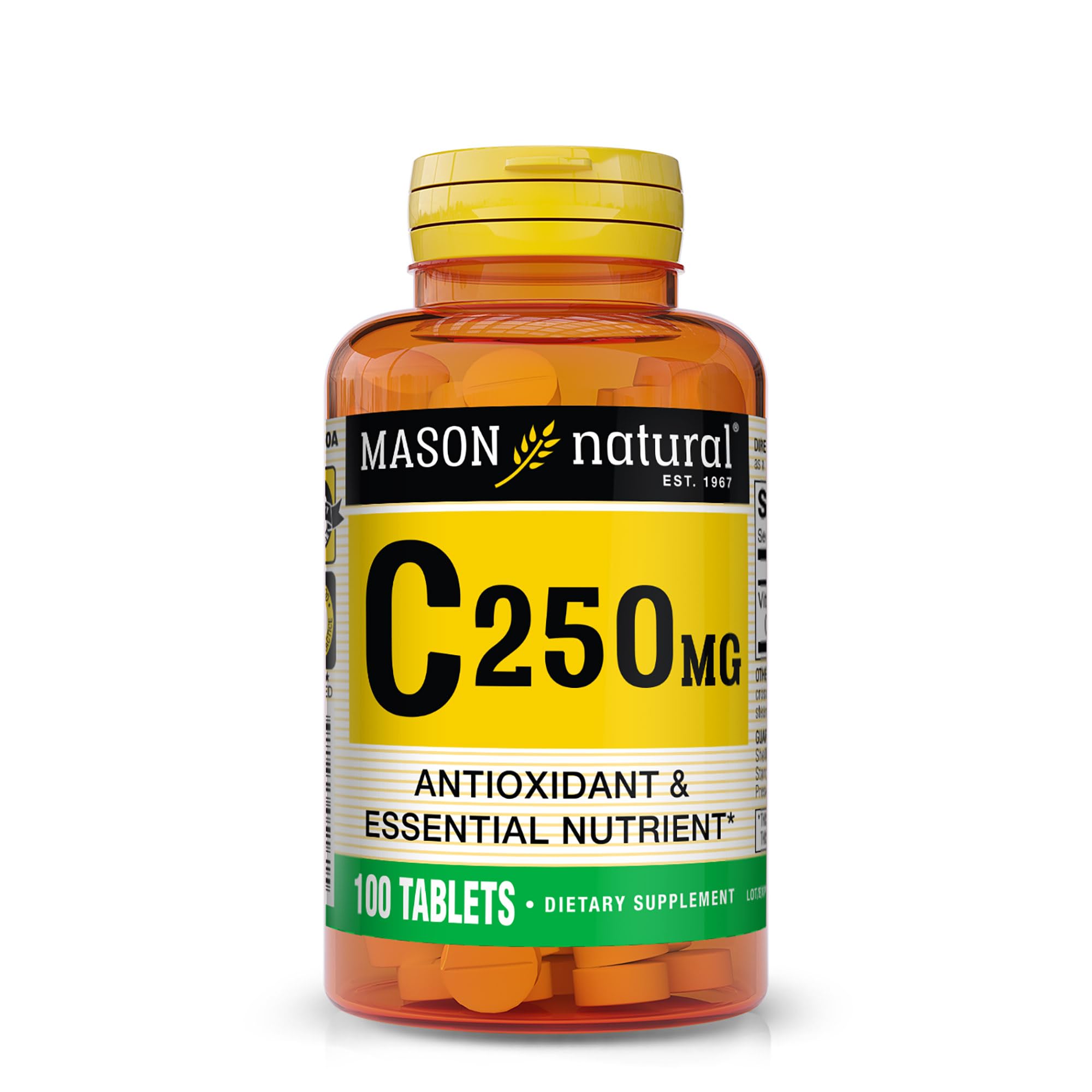 Mason Natural Vitamin C 250 mg (as Ascorbic Acid) - Supports Healthy Immune System, Antioxidant and Essential Nutrient, 100 Tablets