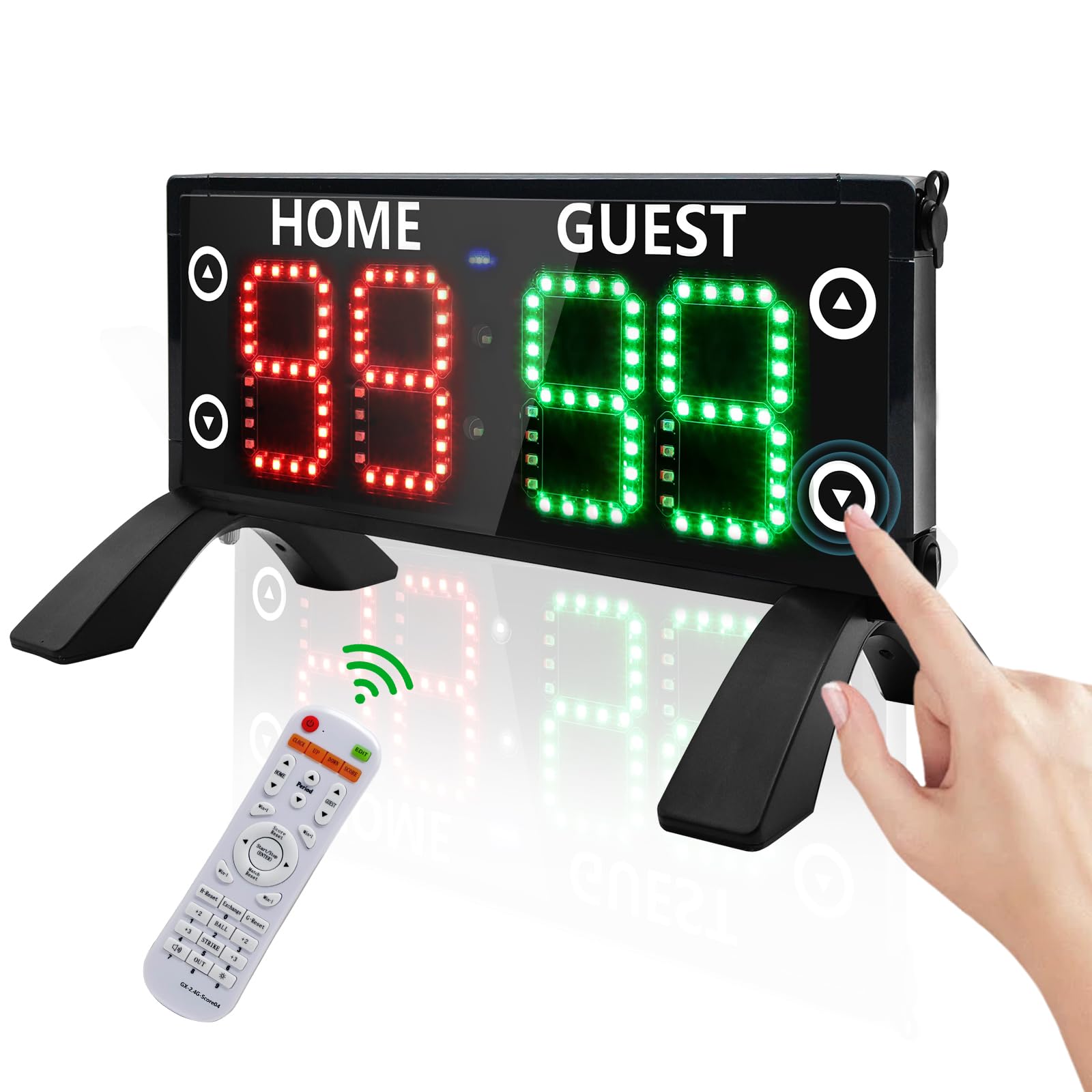 YZ 3-Zoll Digital Anzeigetafel, Helles Touchscreen Scoreboard, Tragbares Elektronisches Scoreboard mit Fernbedienung, Outdoor Sport Punktezähler für Fußball, Basketball & Verein