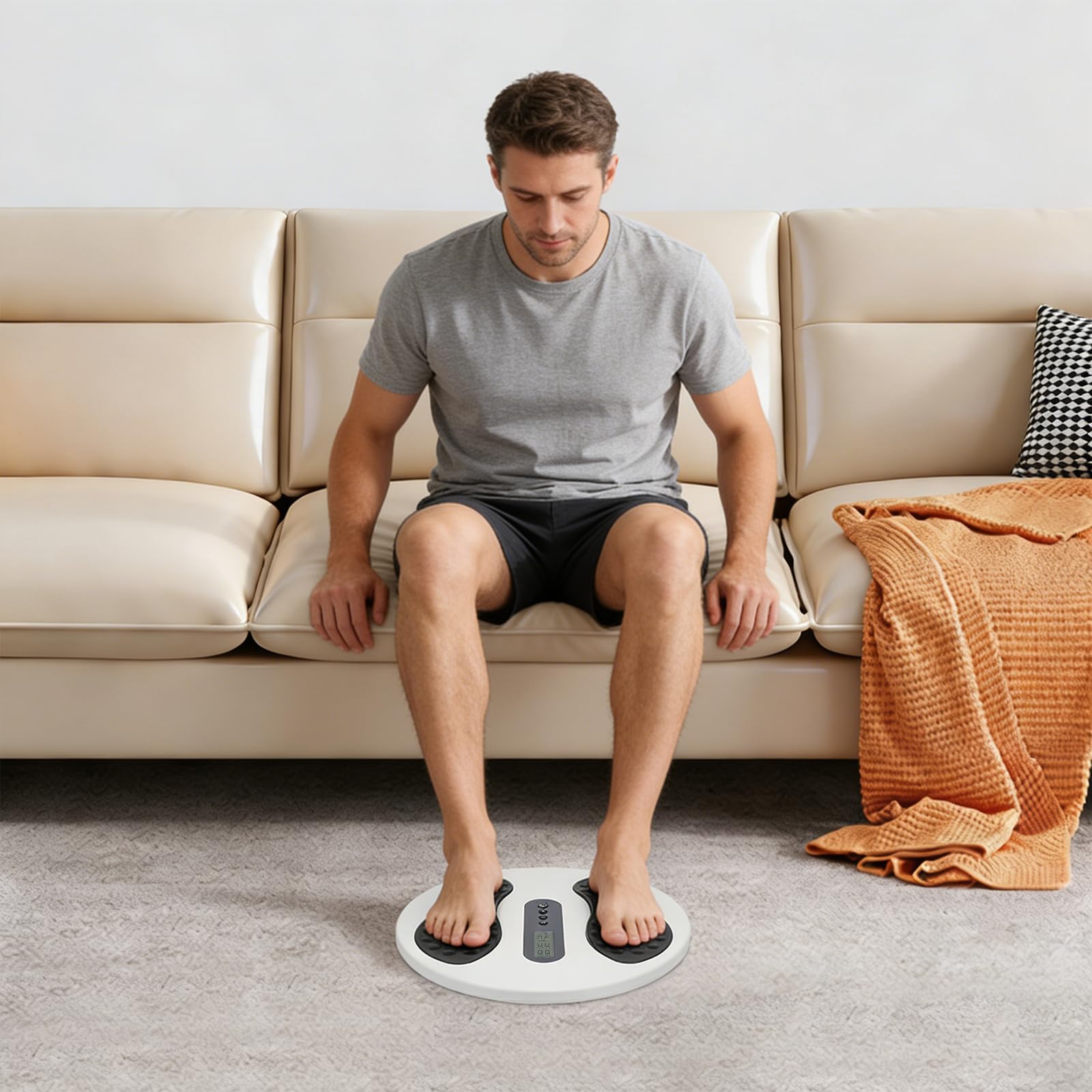 Appareil de massage des pieds avec EMS & TENS, 10 modes de fonctionnement, 20 niveaux d'intensité du pouls, écran LCD, massage des pieds avec minuterie, appareil de massage pour les pieds pour