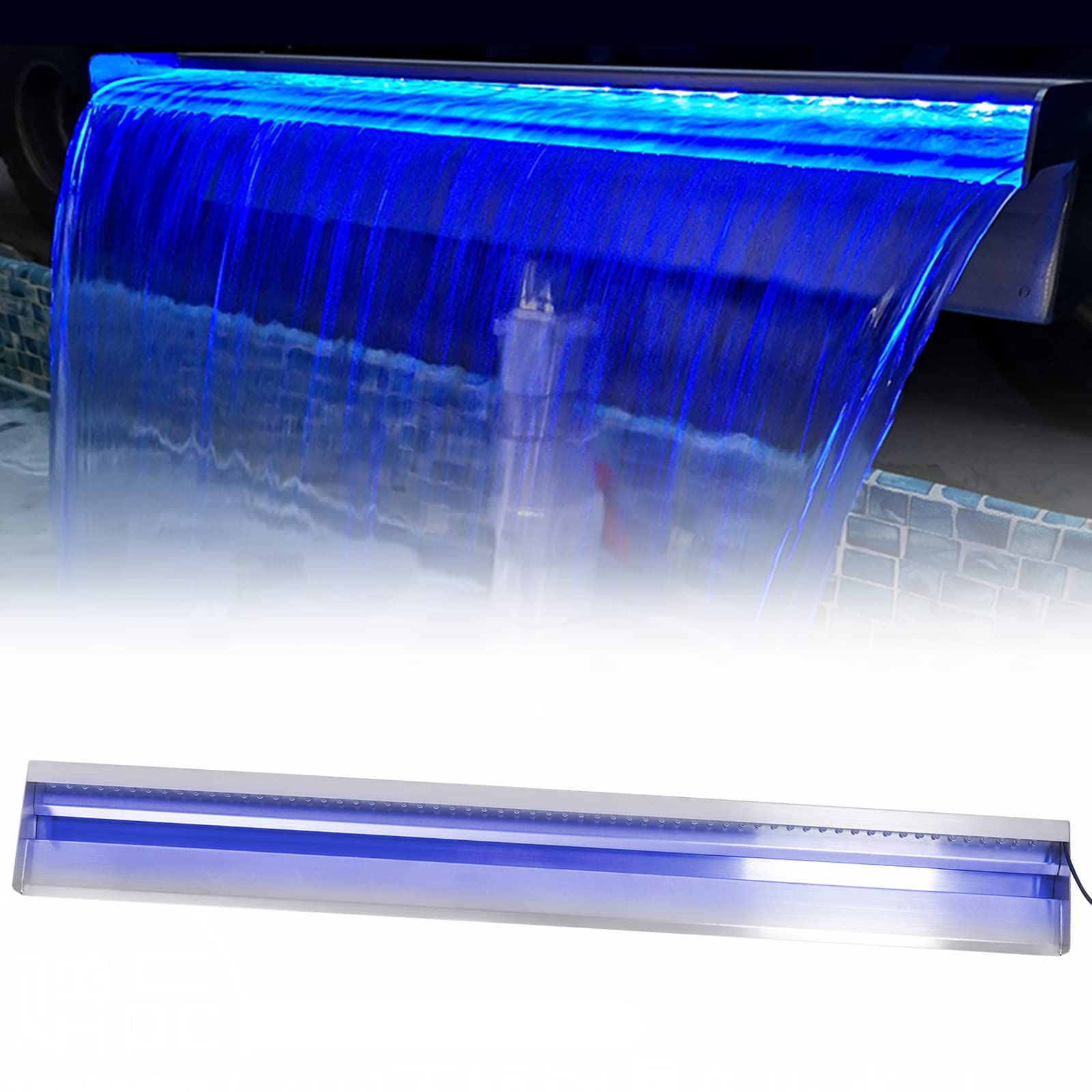 Fontaine de piscine en acier inoxydable LED pour embellir un jardin terne