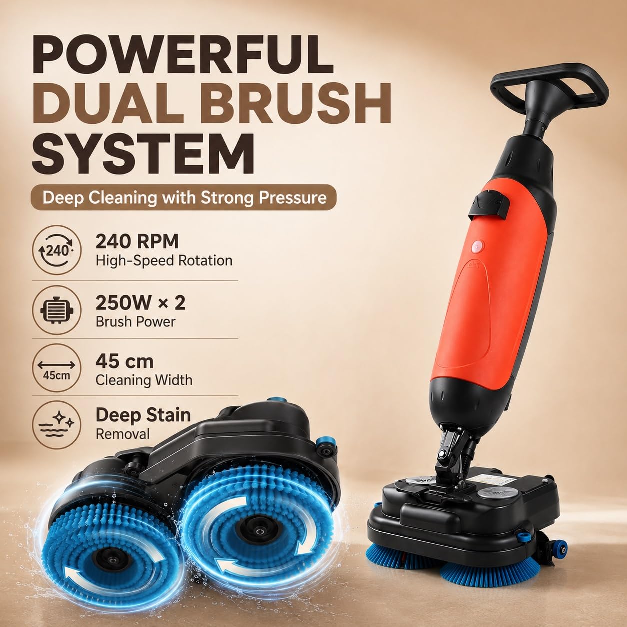 Professioneller kabelloser Bodenschrubber