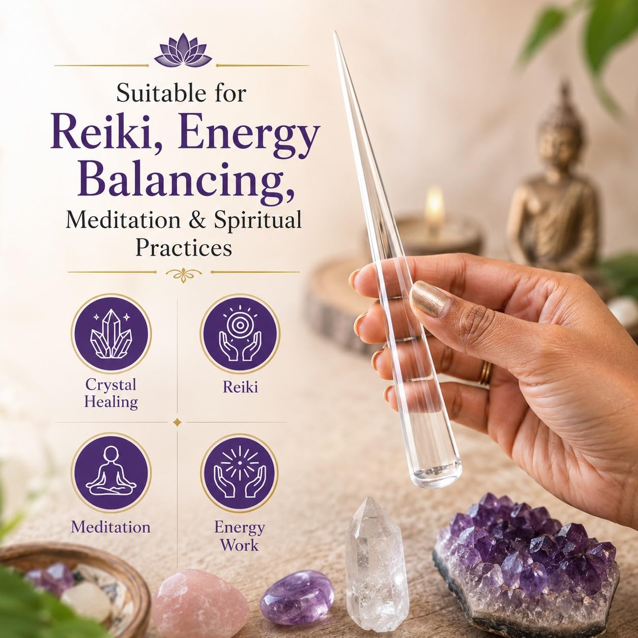 Amazon.com: Jet Pranic Crystal Quartz Disintegrator Wand – Natural