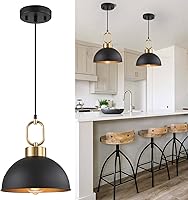 Vista 1 de Farmhouse Pendant Lights Kitchen Island,10.2 Inch Single Dome Pendant Lighting, Adjustable Height Modern Island Lights for Kitchen, Industrial