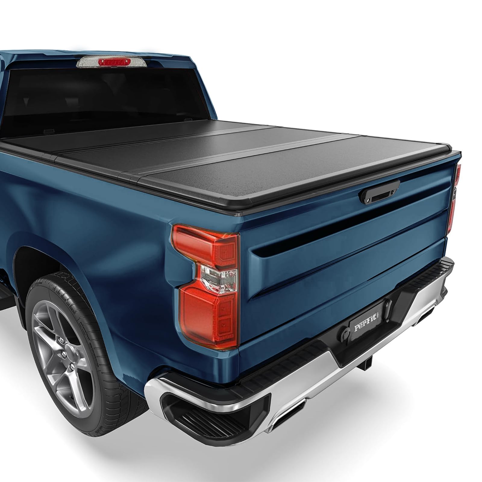 Perfit Liner Hard Tri-fold Truck Bed Tonneau Cover Compatible with 5.8 FT 2007-2024 2025 Chevy Silverado GMC Sierra 1500 5.8 FT (69.6") Bed Fiberglass FRP w/o Multi-Flex Tailgate