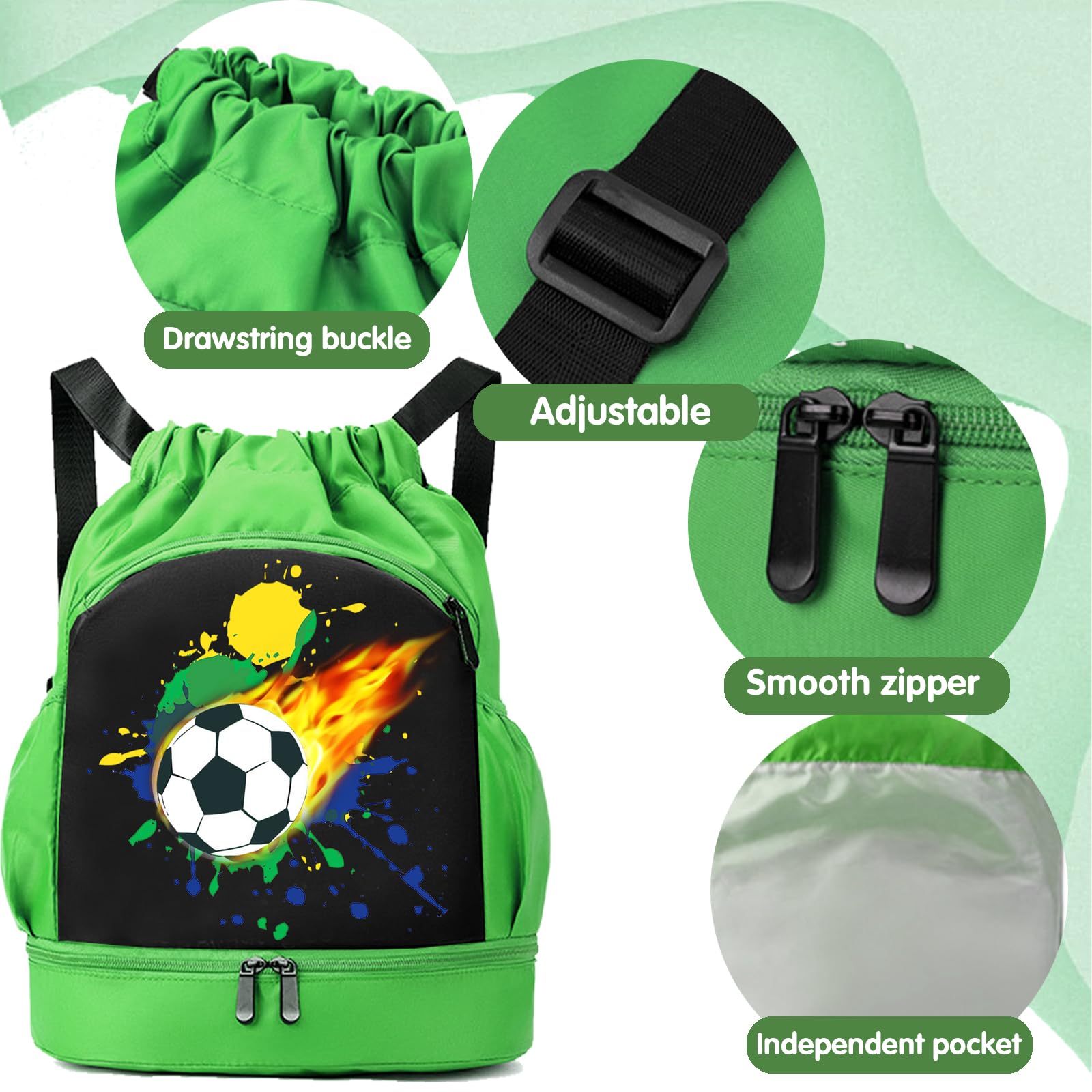 YOUYIKE Niños Mochila de Fitness, Deportiva Impermeable Bolsa de Playa, Bolsa para Viajes de Gimnasio, Adecuado Chico Chico Bolsa Deport, Mochila Con Cordón