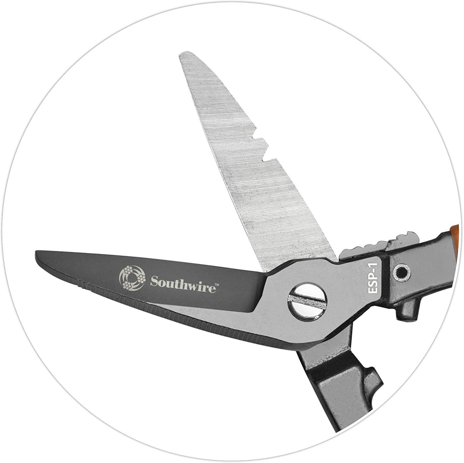 Southwire Pro Datacomm Snips - Engineered for Precision & Control - Spring-Loaded Blade - Double-Dipped Textured Grip - Serrated Cutting Edge
