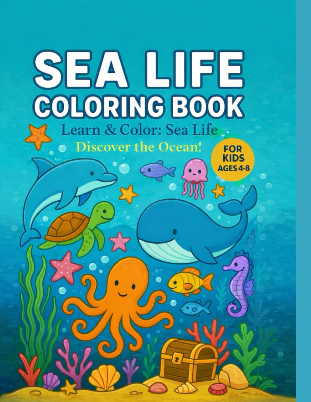 Sea Life Coloring Book for Kids Ages 4-8: Learn & Color: Sea Life Discover the Ocean!