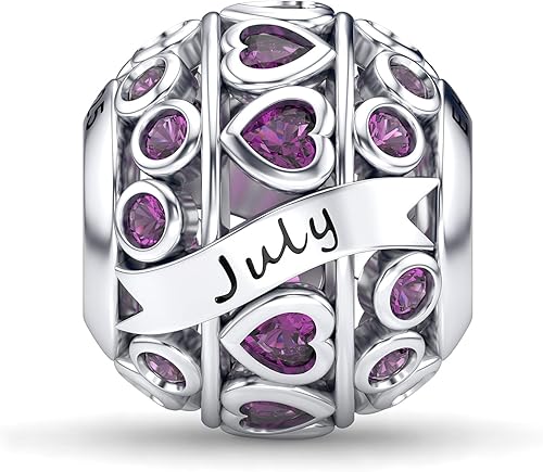 Miniatura 5 de EHEG Dijes de piedra natal de amor con corazón calado para pulseras y collares plata de ley 925 con circonita cúbica 5A regalos de joyería para