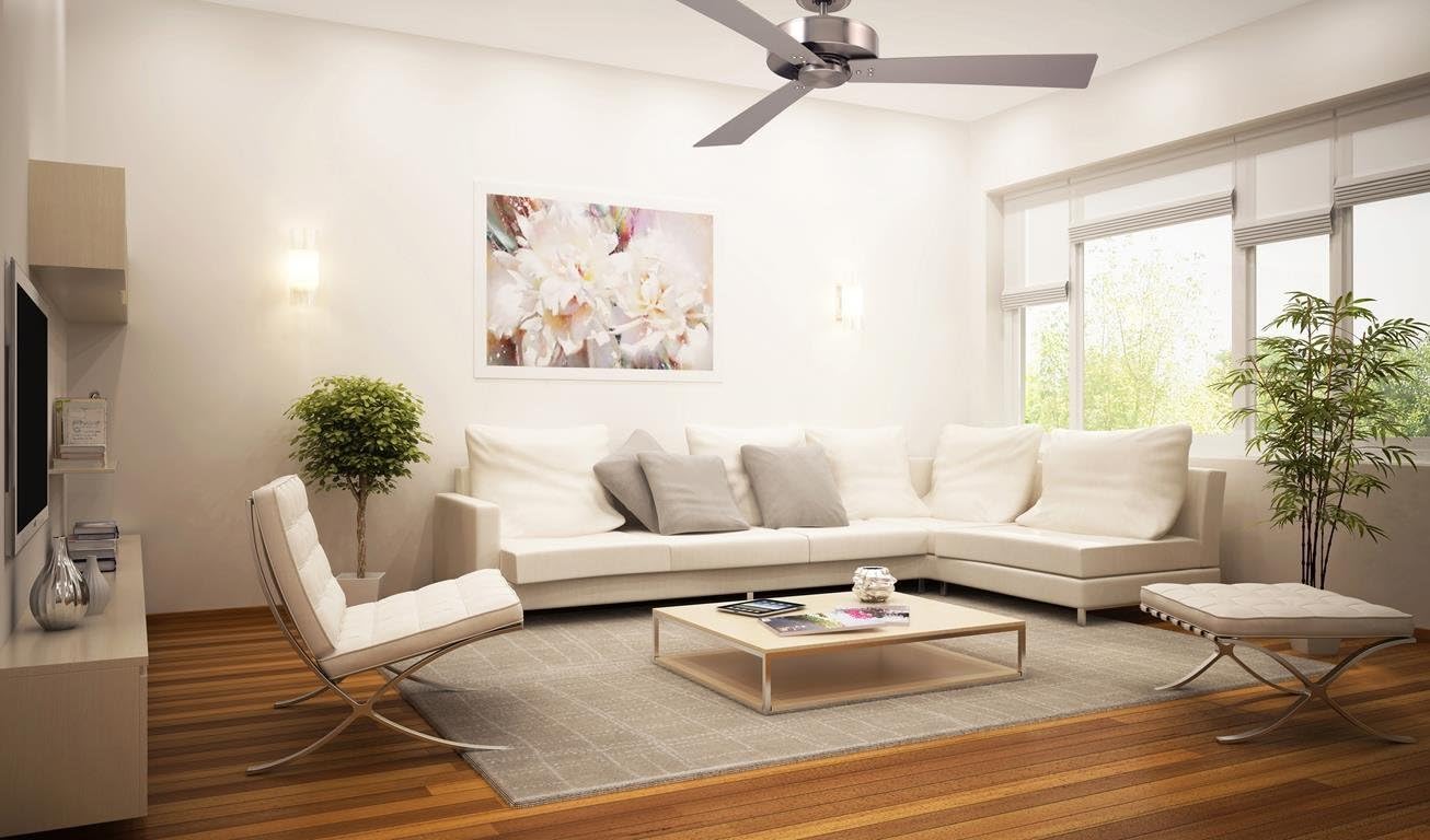 Black Friday - 60% OFF Emerson CF320SBS Kathy Ireland Home Keane 52 Inch Ceiling Fan, Brushed Modern Design with 4-Speed Wall Control | 3 Reversible Blades in Steel and Black