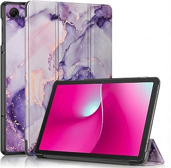 Caweet Case for T-Mobile Revvl Tab 2 10.1 Inch 2025 Released, Lightweight Hard Back Shell Tri-Fold Stand Cover with Magnetic Closure, Lilac Marble
