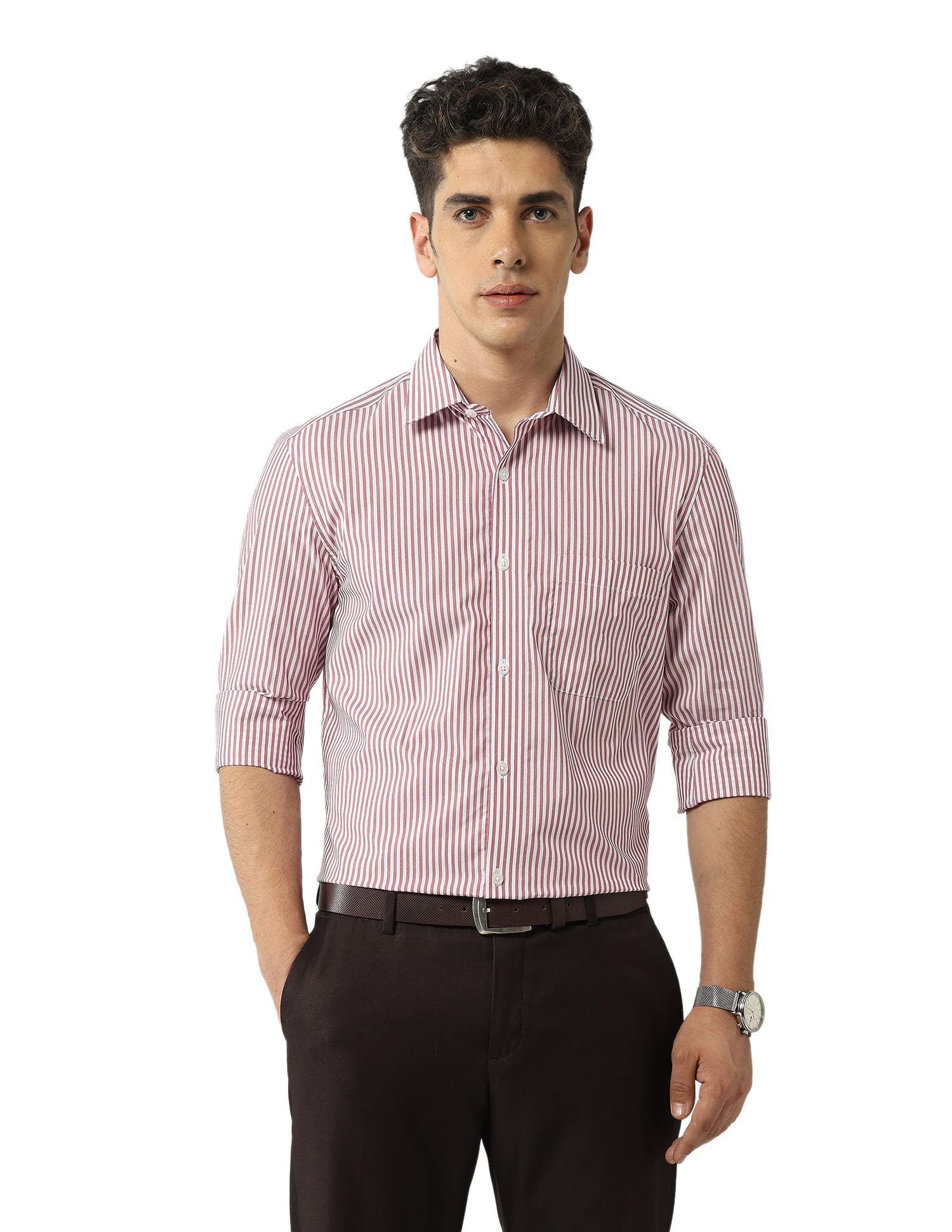 AD by Arvind Regular Fit Vertical Striped Shirt-picture-43