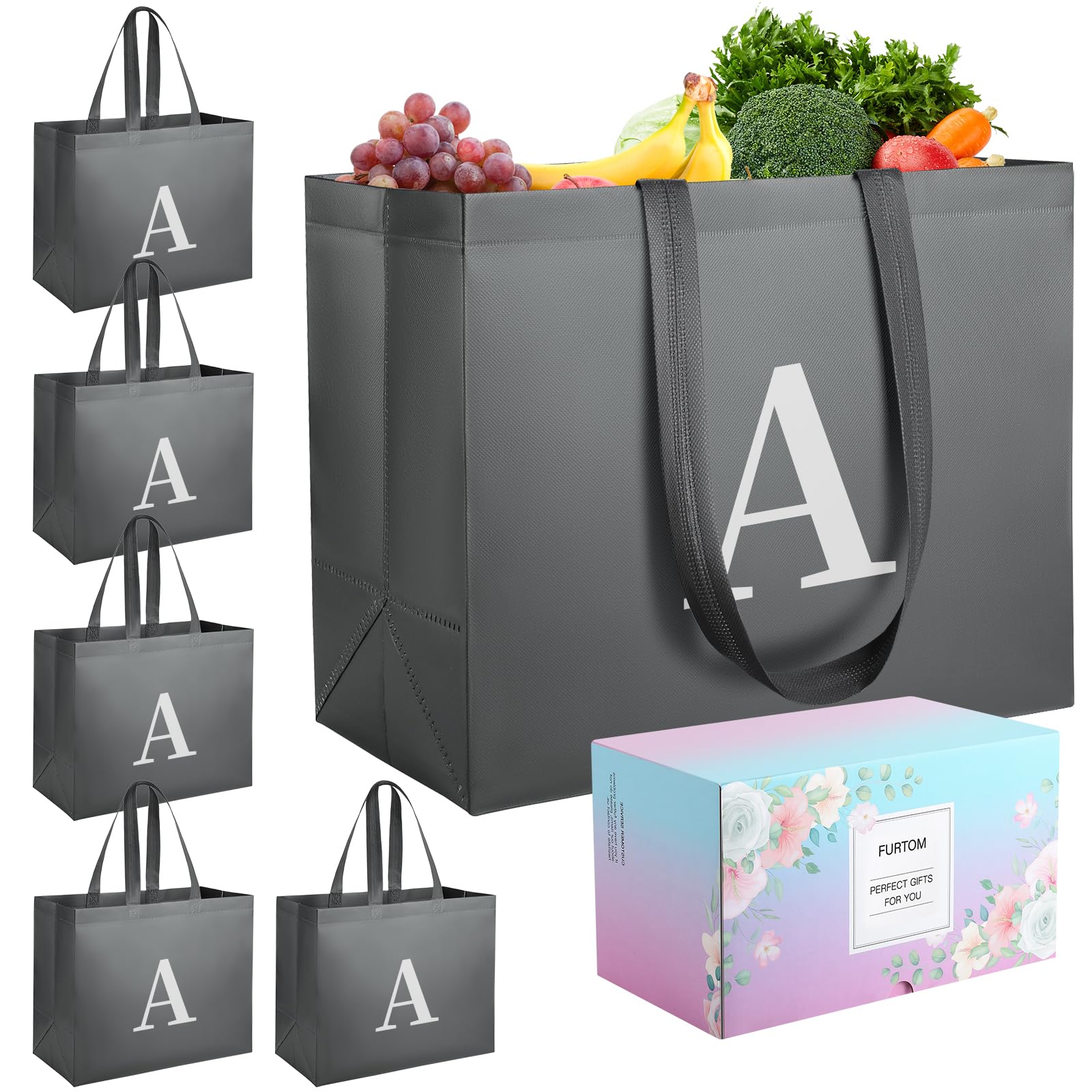 Photo 1 of ******BUNDLE*****NO Returns******There are 2 items in this bundle*******FURTOM Foldable Large Reusable Shopping Bags 6 Pack (2 separate packages)