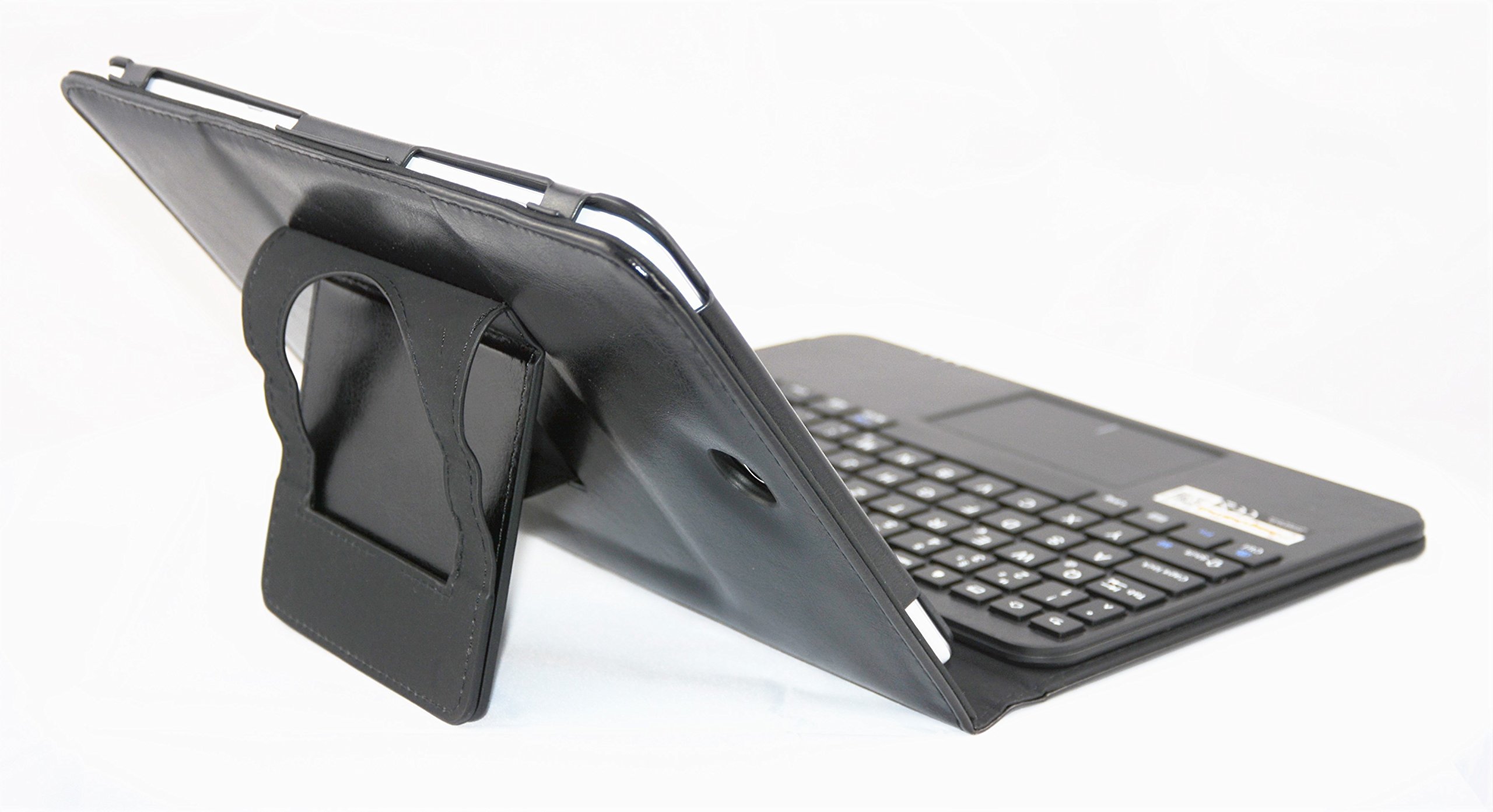 MQ pour Samsung Galaxy Tab A 10.1 (2016) - Etui avec clavier et pavé tactile intégré, Clavier français (AZERTY) | Housse avec clavier bluetooth pour Galaxy Tab A 10.1 WiFi SM-T580, LTE SM-T585