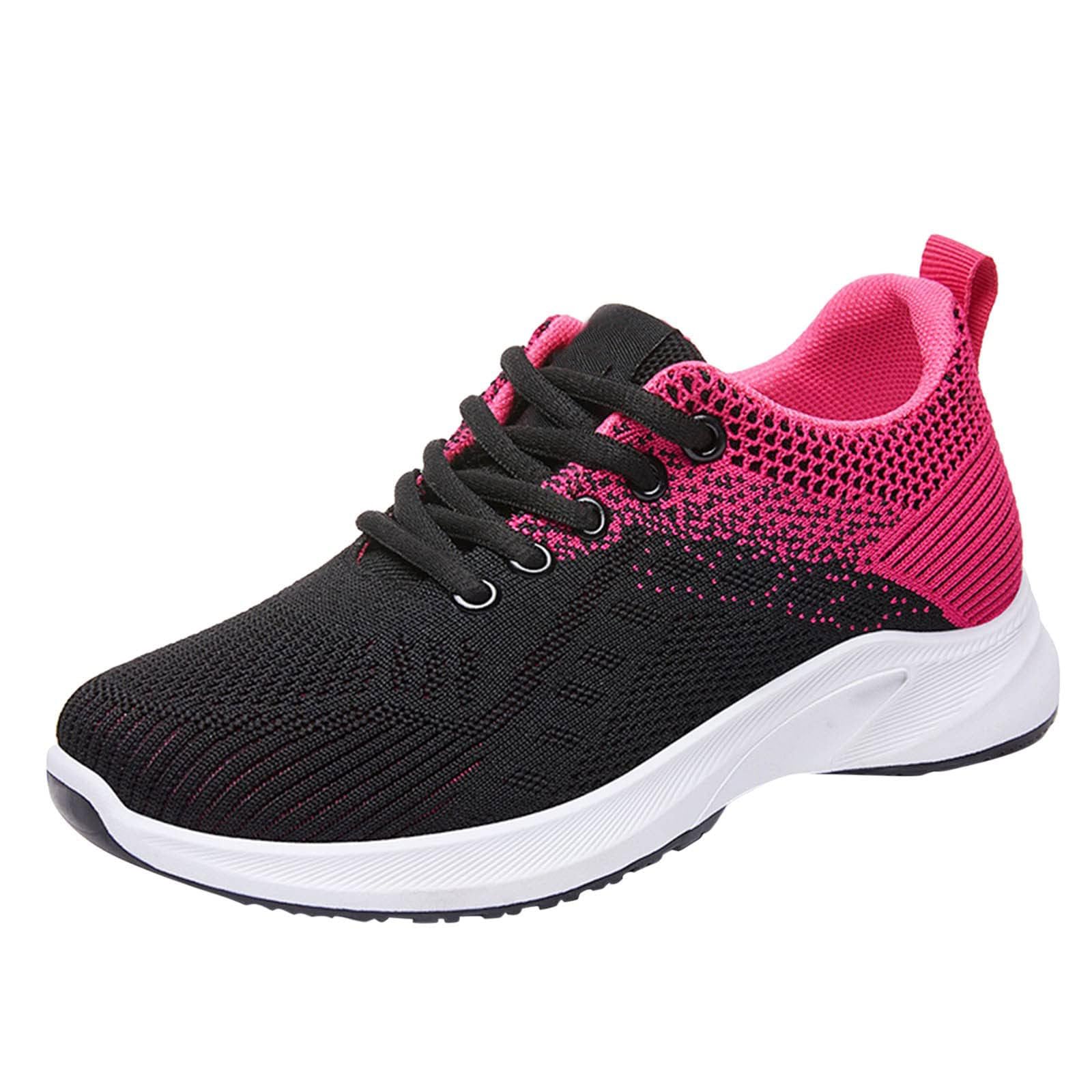Women's Comfort Walking Shoes Ortho Pro Sneakers Nurses Breathable Slip On Sneakers Mesh Breathable Gym Work Fashion Sneaker Athletic Comfortable Casual Shoes Running Shoe 7-7.5 Black