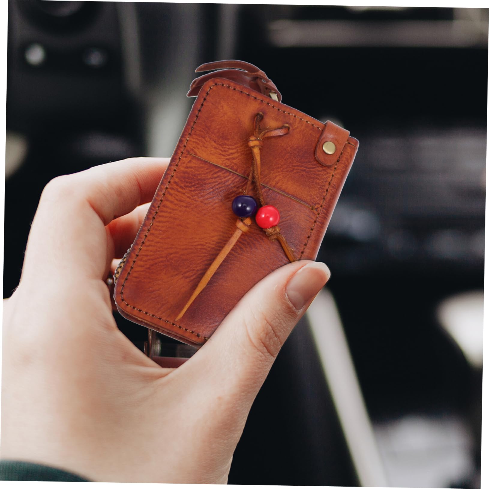 Mobestech 8 Piezas Caso Clave Bolsa De Licencia De Conducir Pu Llavero Cartera Llavero Para Hombres Llaveros Para Hombre Bolsa De Llaves Portátil Cartera Para Hombre De Licencia De