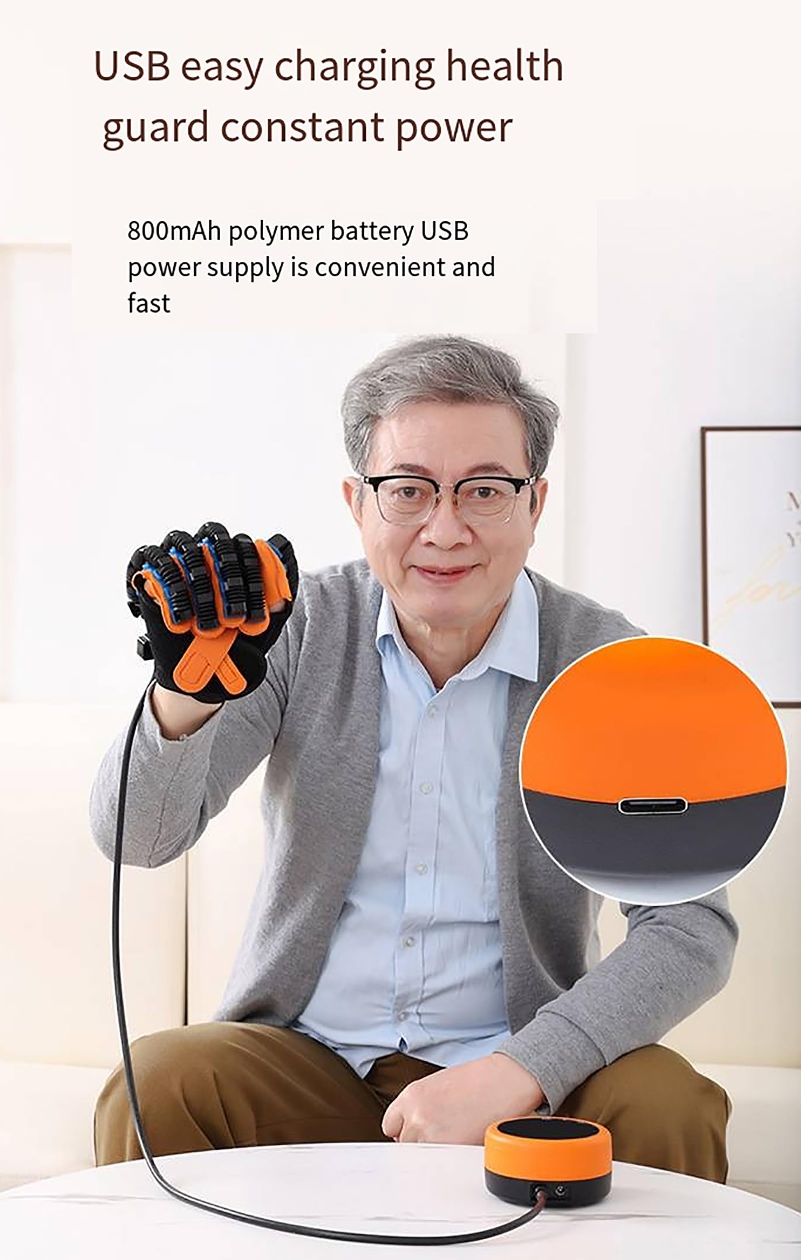 Rękawice rehabilitacyjne do robotów udarowych, sprzęt do terapii dłoni 2025, masaż pulsacyjny trenażer rąk, z ładowaniem USB, dla pacjentów z zapaleniem stawów z porażeniem połowiczym