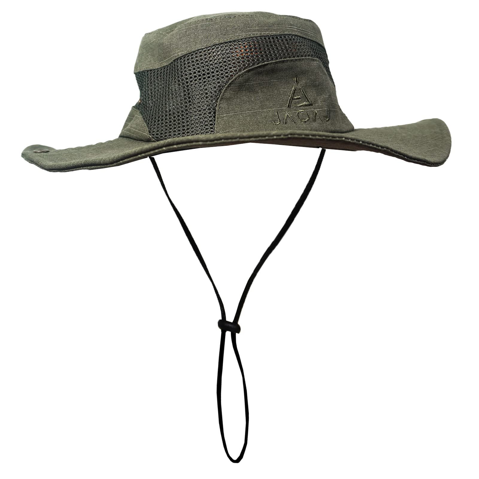 JAOAJ Sombrero para El Sol para Hombre, Sombrero deVerano con Protección UV, Sombrero Safari de Malla Transpirable Ajustable Plegable