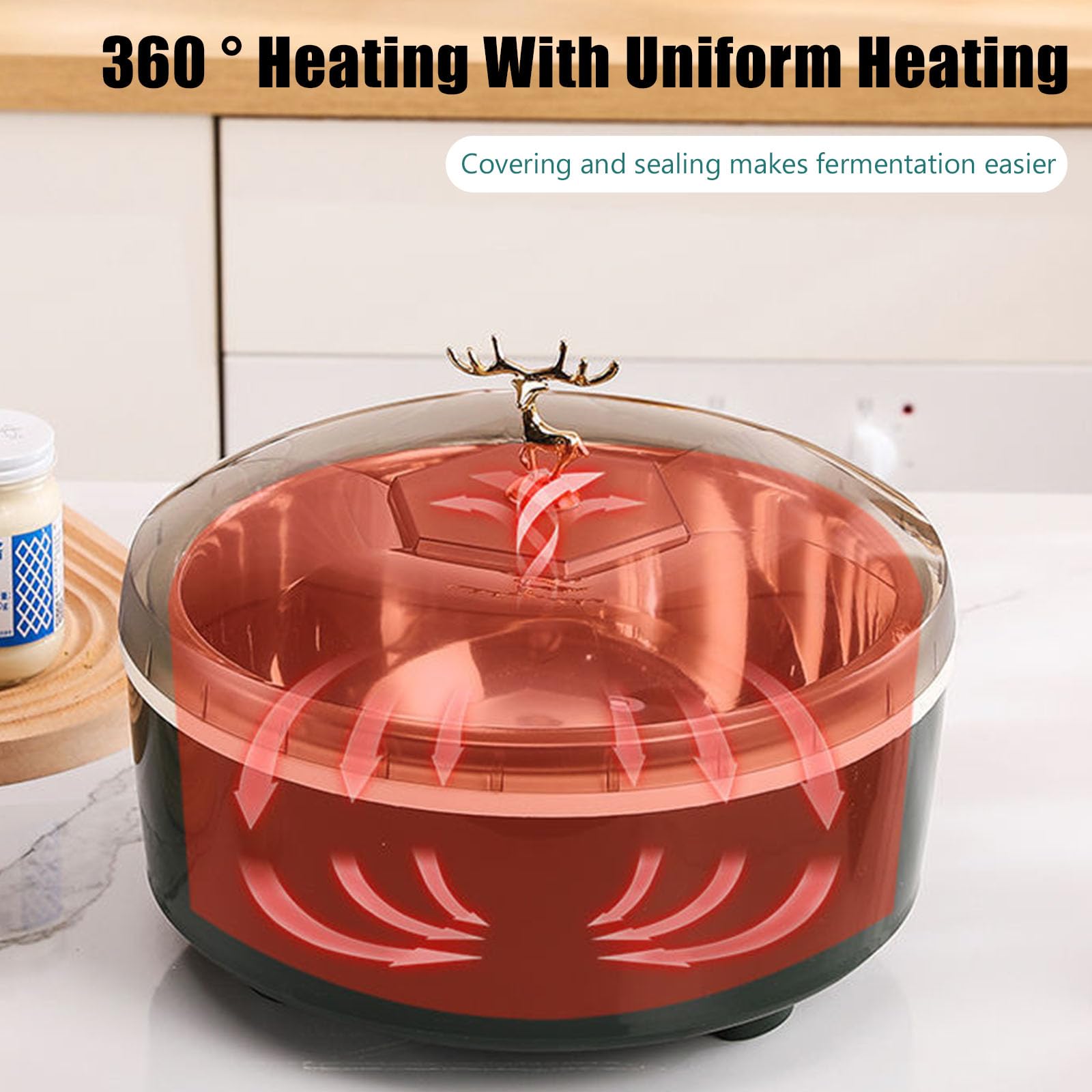 Máquina De Fermentación De Masa De 5 litros con Revestimiento De Acero Inoxidable, Yogurtera Multifunción Y Caja para Fermentar Pan, Control Preciso De Temperatura para Masa,Blue-5L