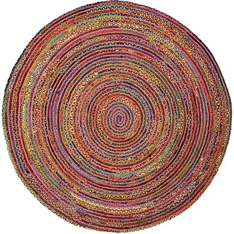 DNR Alfombra de sisal de fibra natural india de yute de algodón multicolor Cover