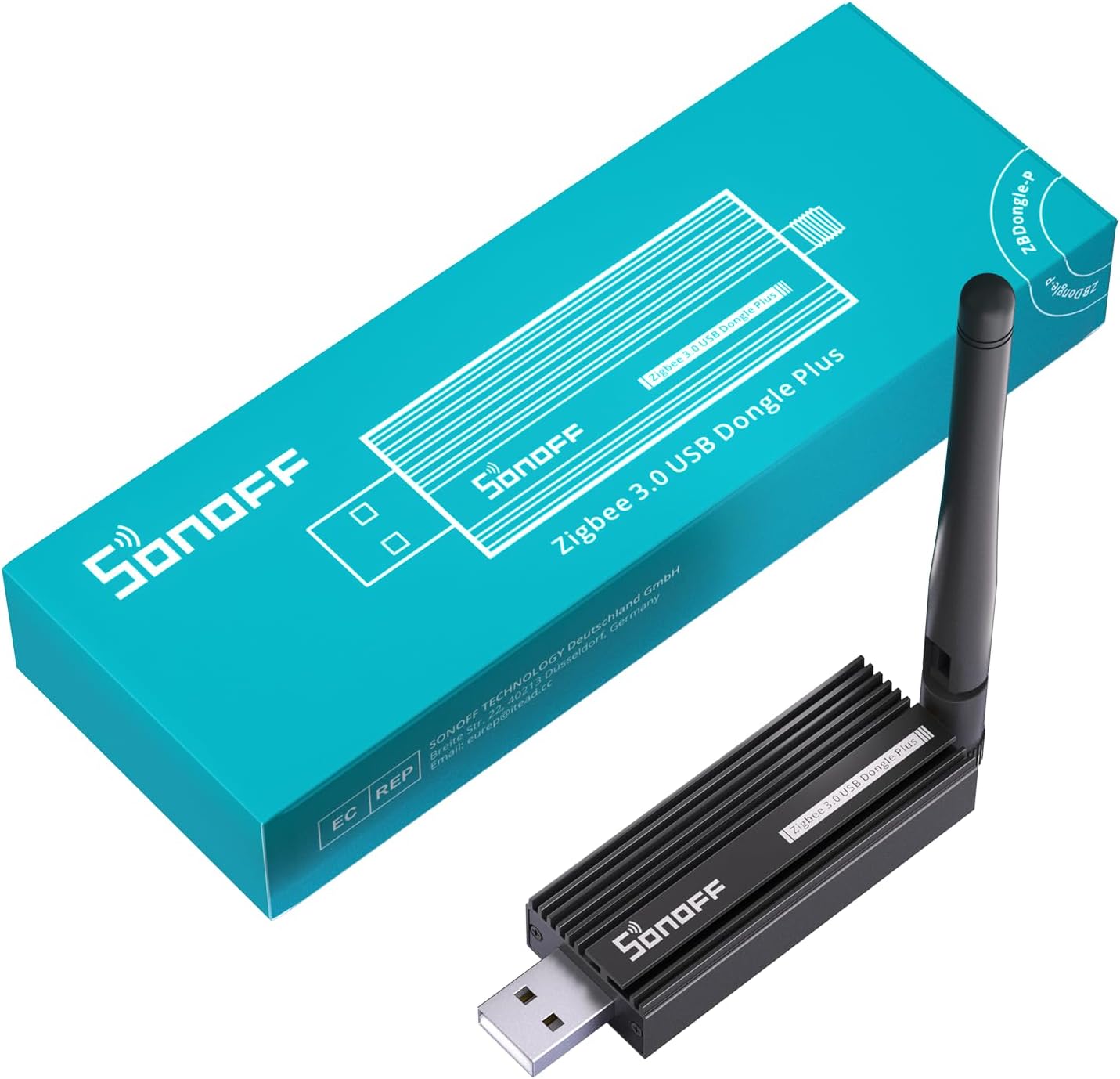 Universal Zigbee 3.0 USB Dongle Plus Gateway with Antenna for Home Assistant, IoBroker, Zigbee2MQTT