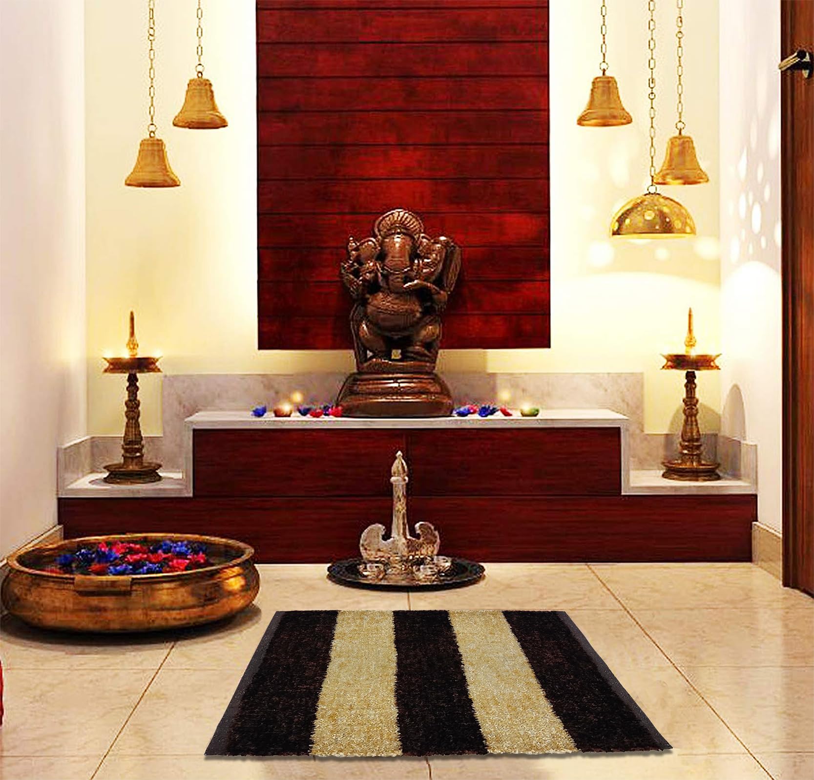The First Home Decor Multipurpose Pooja Prayer Mat 22X22 inch Pooja Assan, for mandir - (AASAN 5)-picture-34