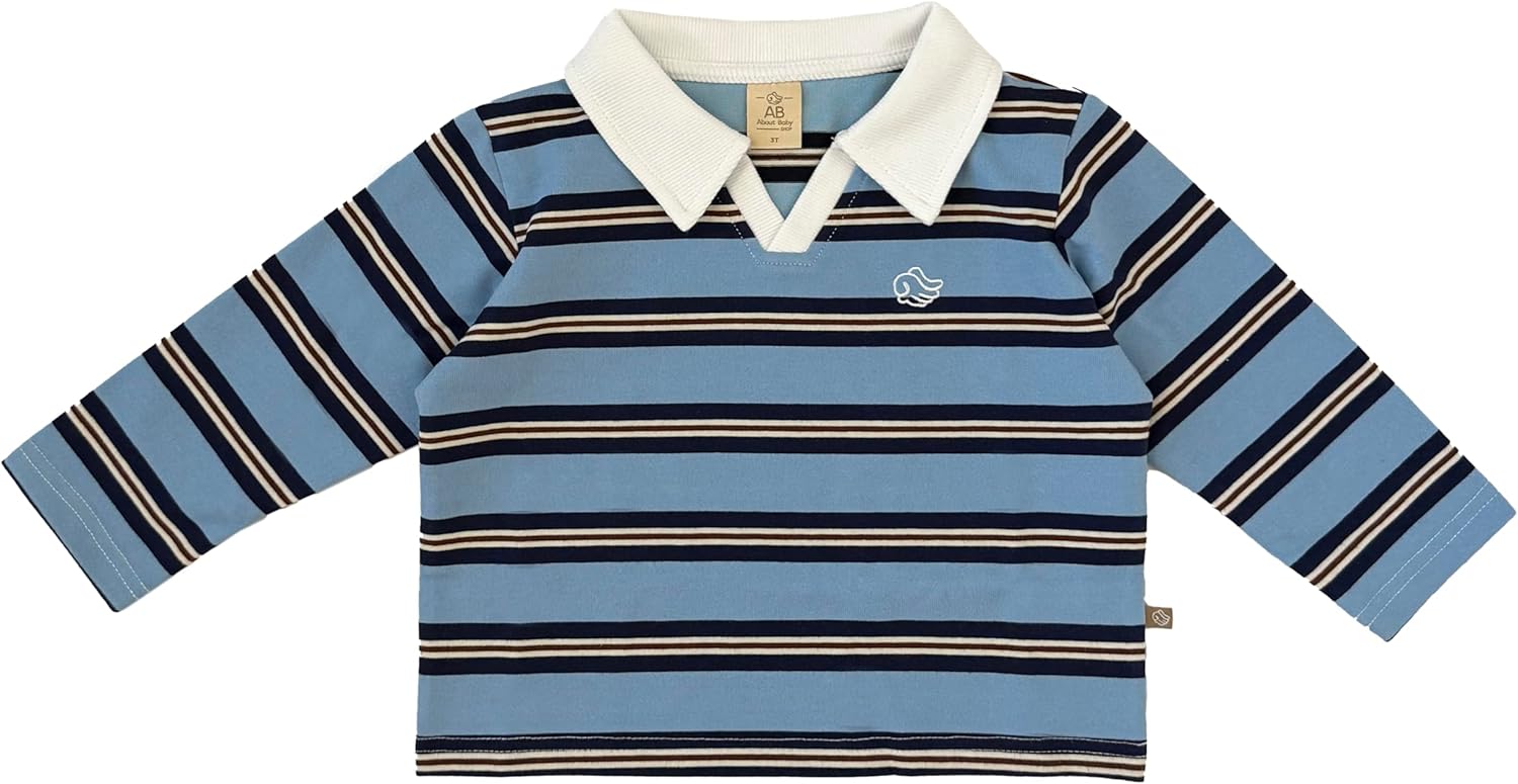 Kids/Toddler Lexden Rugby Collared Long Sleeve Shirt, Striped, Oversized Fit, Mommy and Me