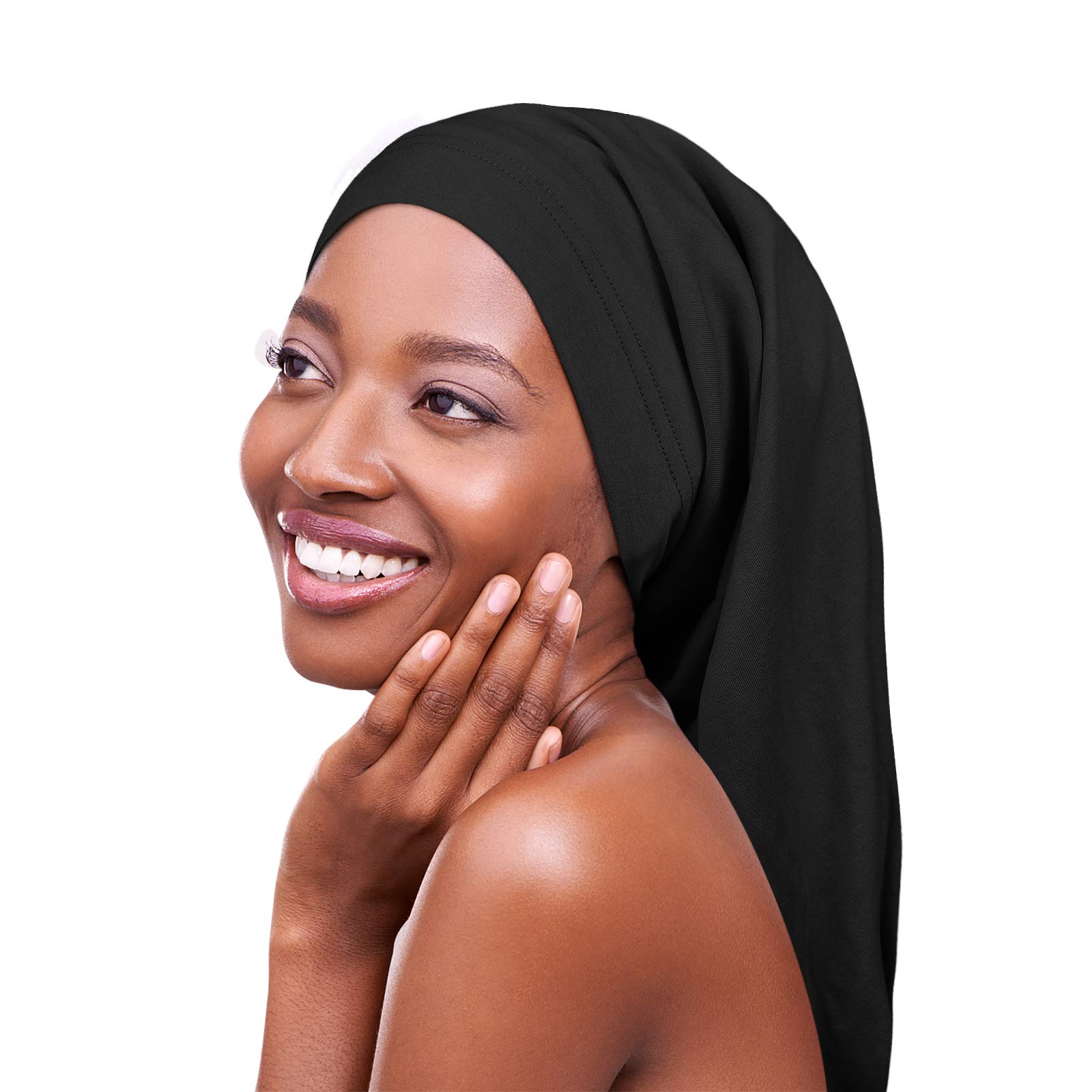 3 Size Satin Lined Sleep Caps for Braids,Dreadlocks Natural Curly Hair Adjustable