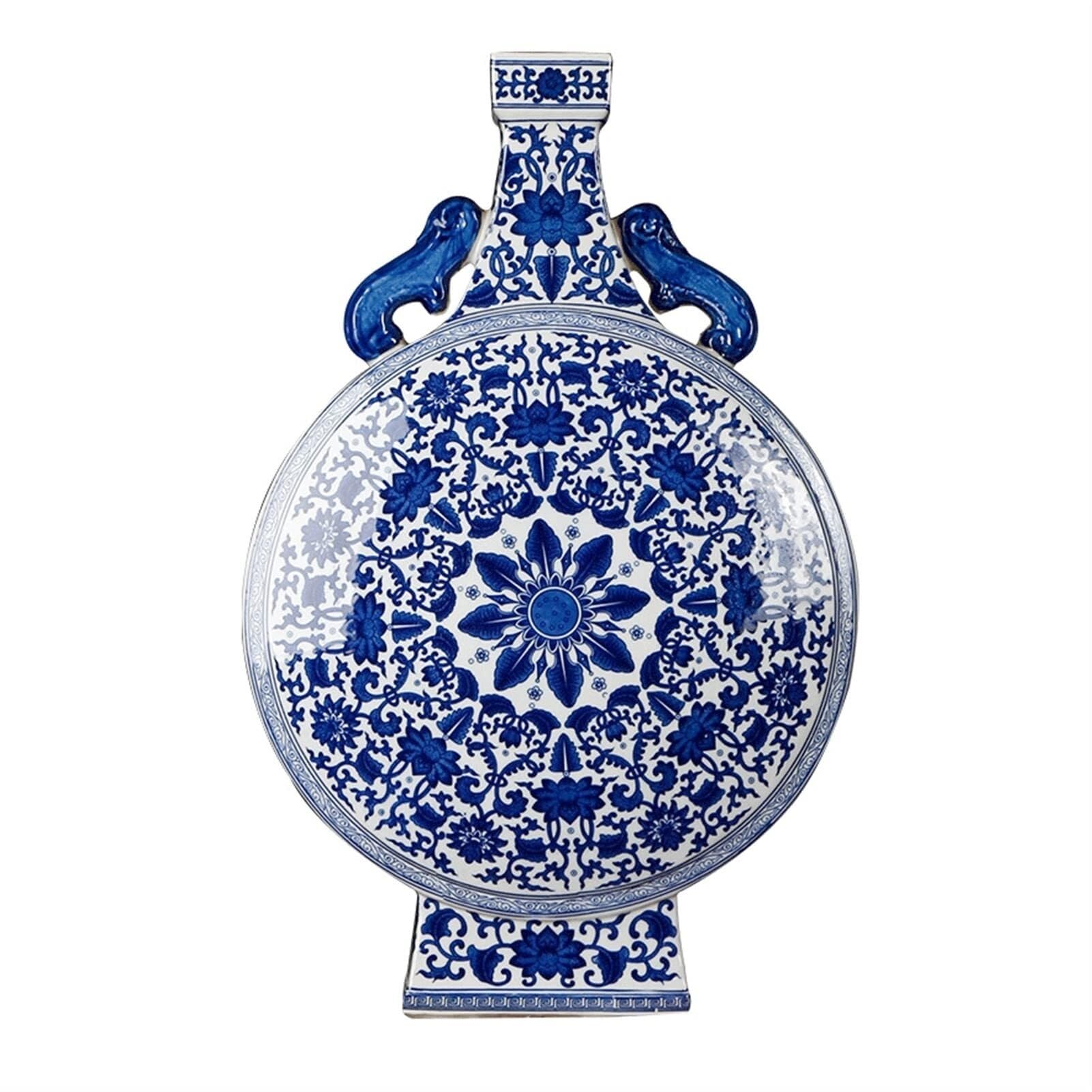 Vase en céramique de 57cm, grand céladon vintage peint à la main pour salon chic