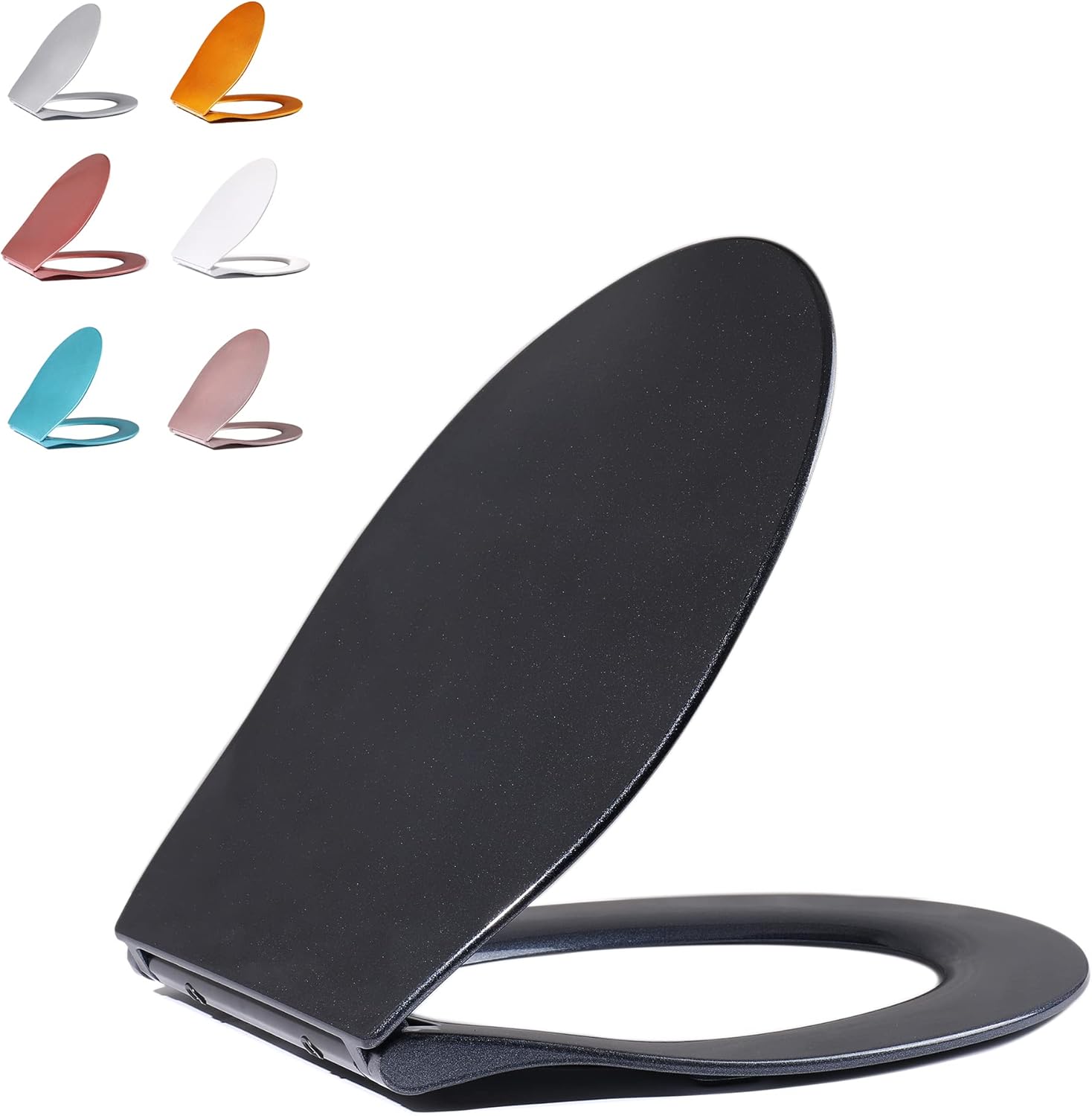 Black Toilet Seat Round One Click Toilet Seat Soft Slow Close Toilet