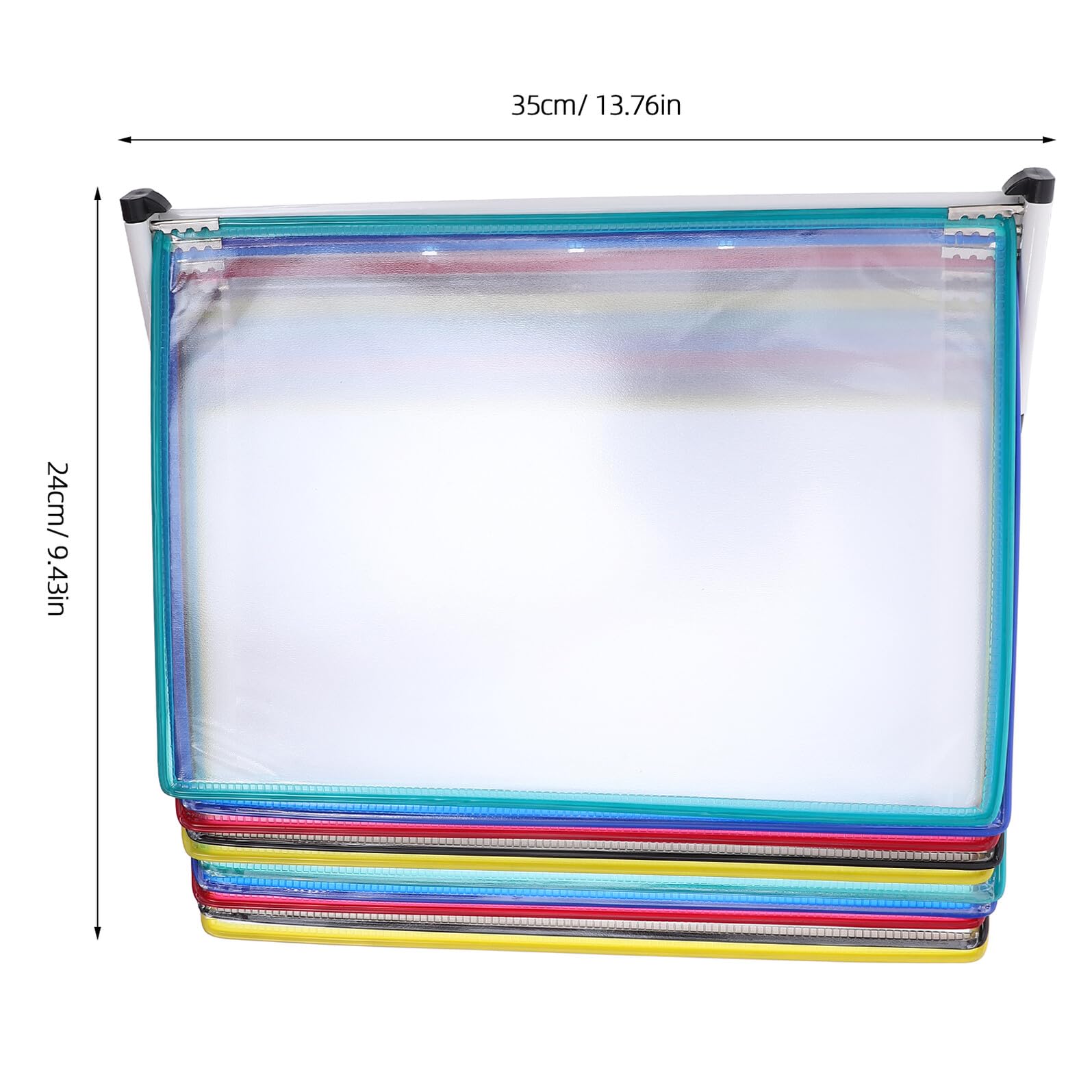 Wand Aktenorganizer aus Eisen mit 10 Transparenten PVC Fächern für A4 Dokumente Hängender Prospekthalter und Zeitschriftenständer für Büro Schule und Klinik