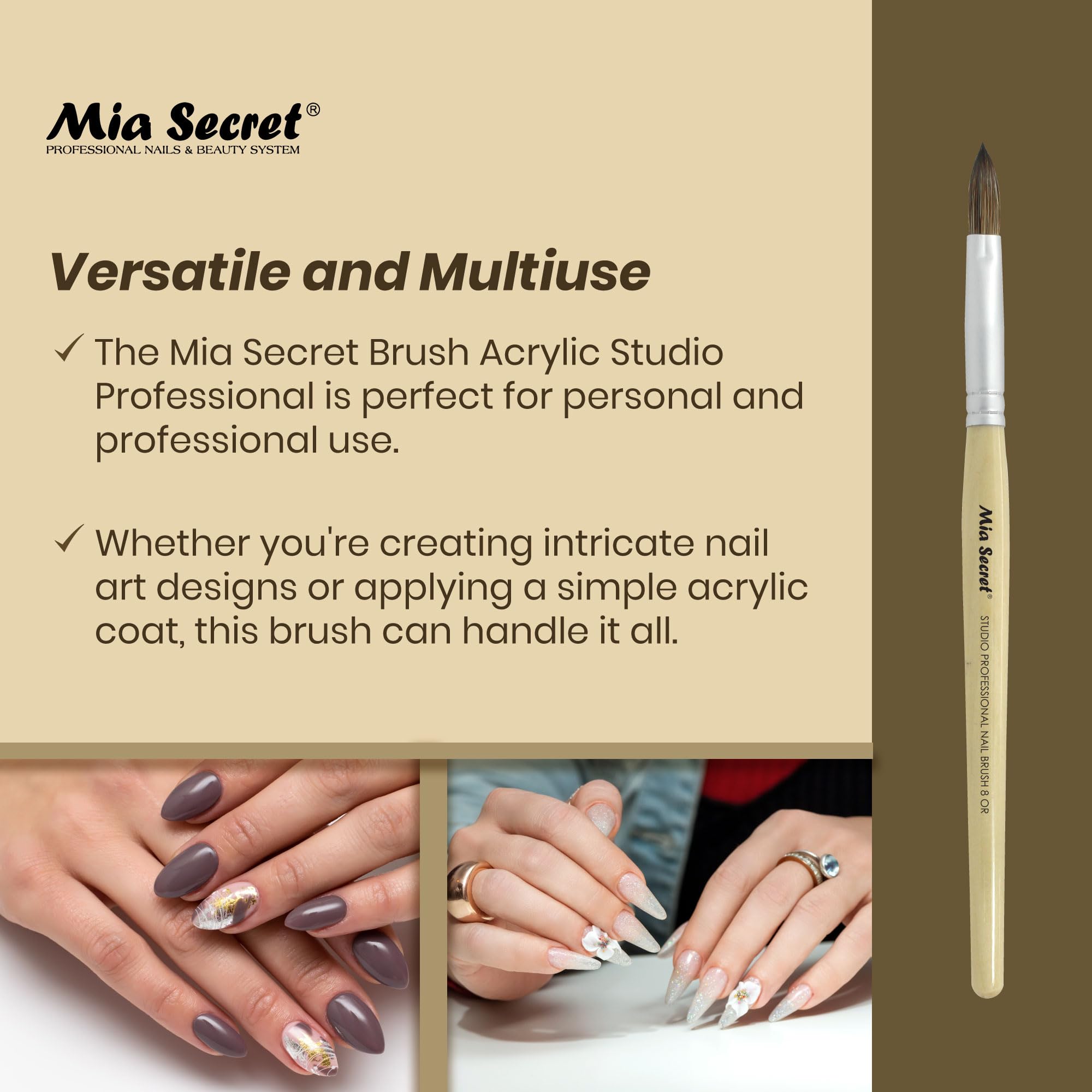 Mia Secret - Pincel - (acrílico) Studio Professional (8 OR)