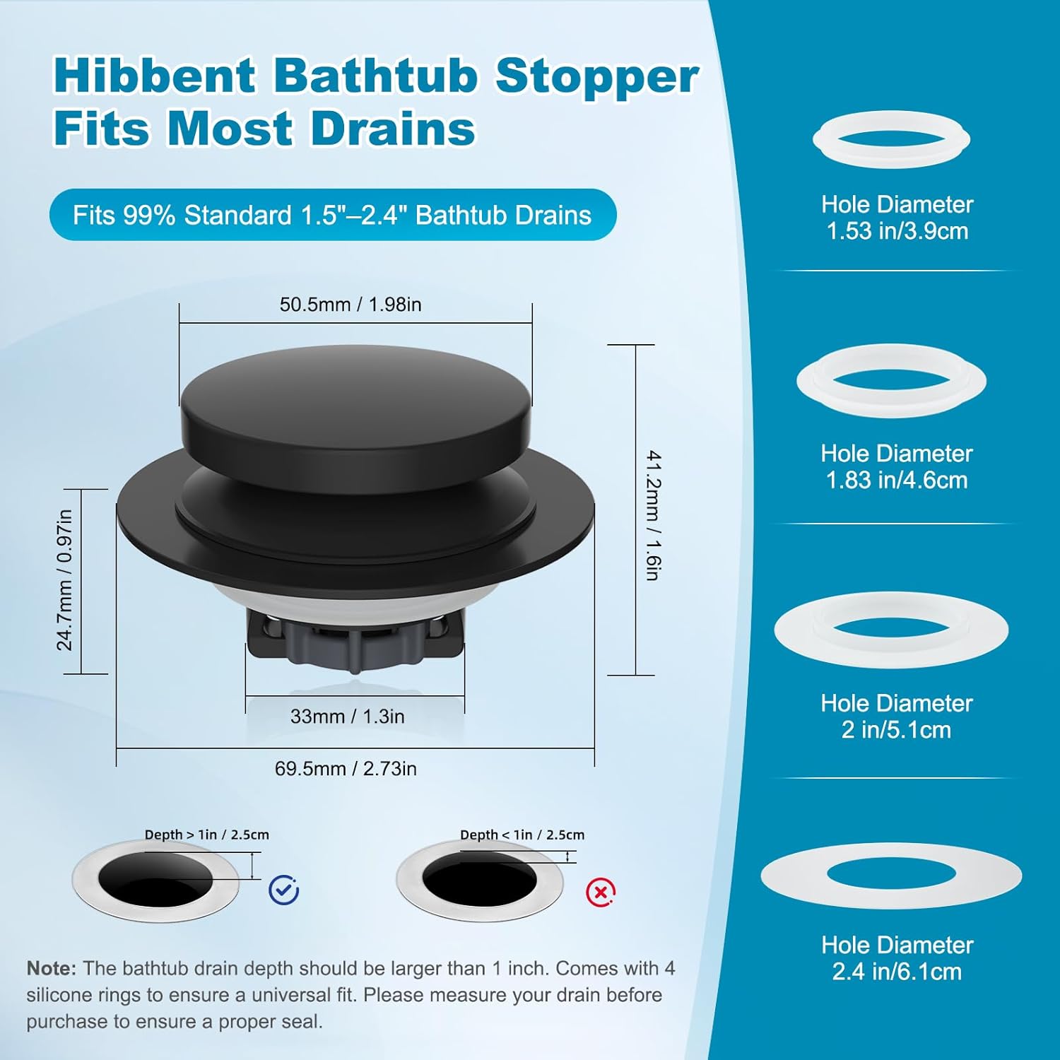 1 Metal Bathtub Drain Sper, Universal Up Tub Sper with