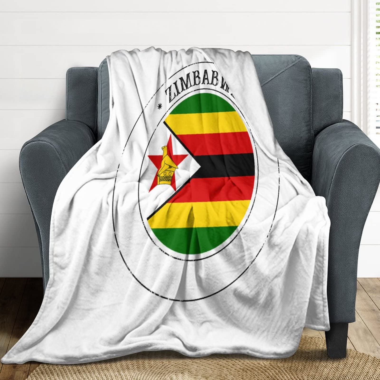 Couverture flanelle chaude Zimbabwe en peluche isolante pour grand lit et canapé