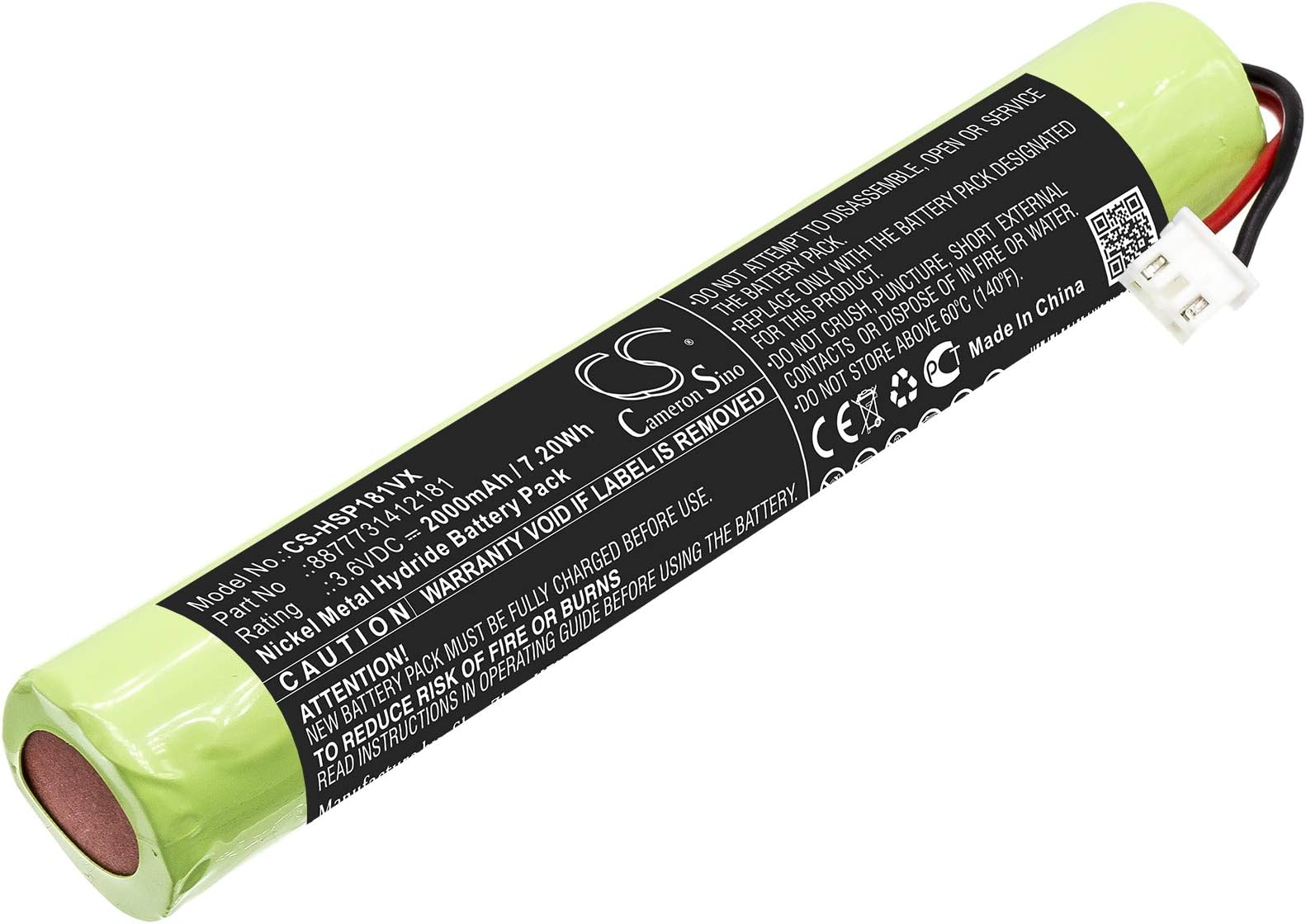 Scrubber Hurricane 8877731412181 Battery Replacement for Hurricane Spin Scrubber (2000mAh/3.6V)