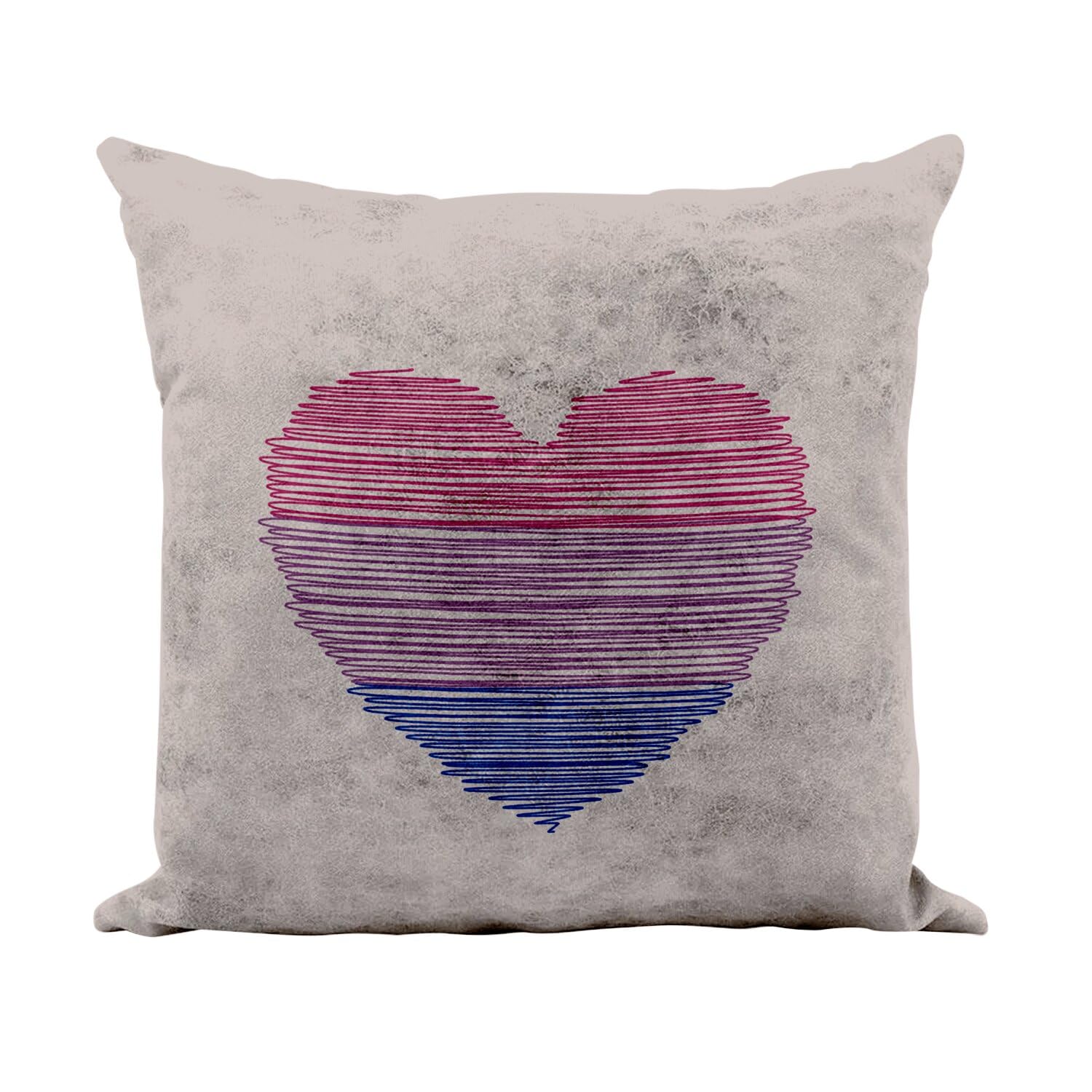 Coussin Coeur Bi LGBT pour décorer un canapé moderne ou une chambre