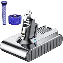 7000mAh Replacement for Dyson V6 Battery 21.6V Lithium Ion Vacuum Battery with 2 Filters Compatible with V6 Animal Absolute SV03 SV04 SV05 SV06 SV07 SV09 DC58 DC59 DC61 DC62 DC74 Cordless Vacuums