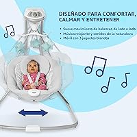Vista 8 de Graco Simple Sway - Columpio para bebé, balanceo de lado a lado, columpio infantil con 6 velocidades, vibración, Abbington