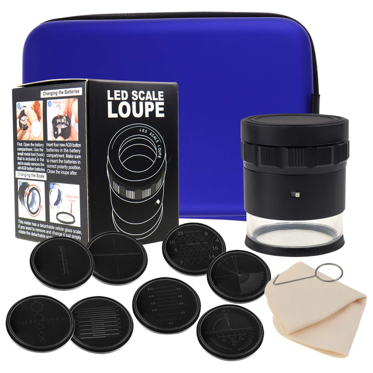 Lente D'ingrandimento LED Fold Stand Tessuto Quadrato Magnifing 10X Lente Orologio Gioielleria Office School Tool - Foto 11