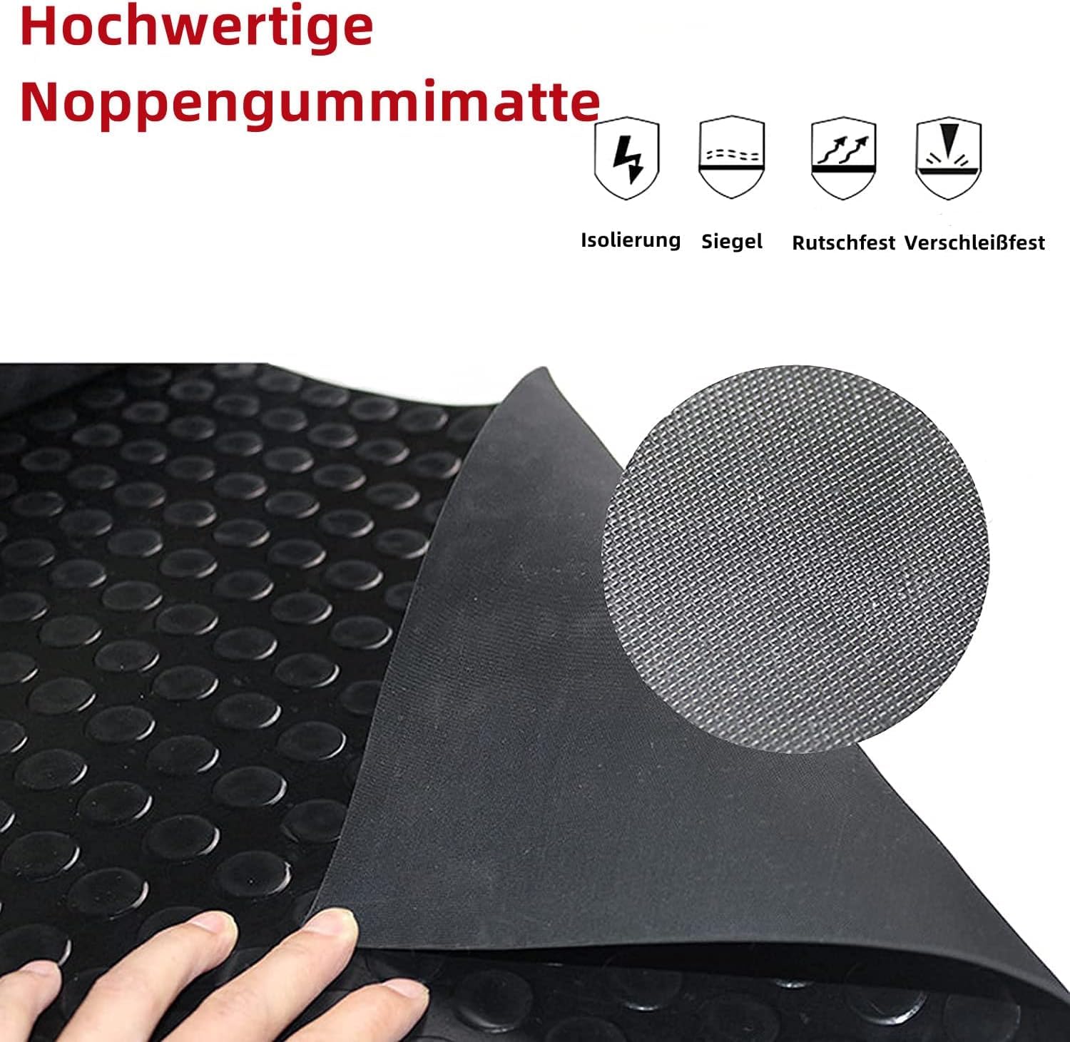 Alfombrilla de goma granulada, 500 x 100 cm, 3 mm, alfombrilla protectora de suelo con estera granulada, alfombra de goma fuerte como suelo de taller, alfombrilla antideslizante para banco de